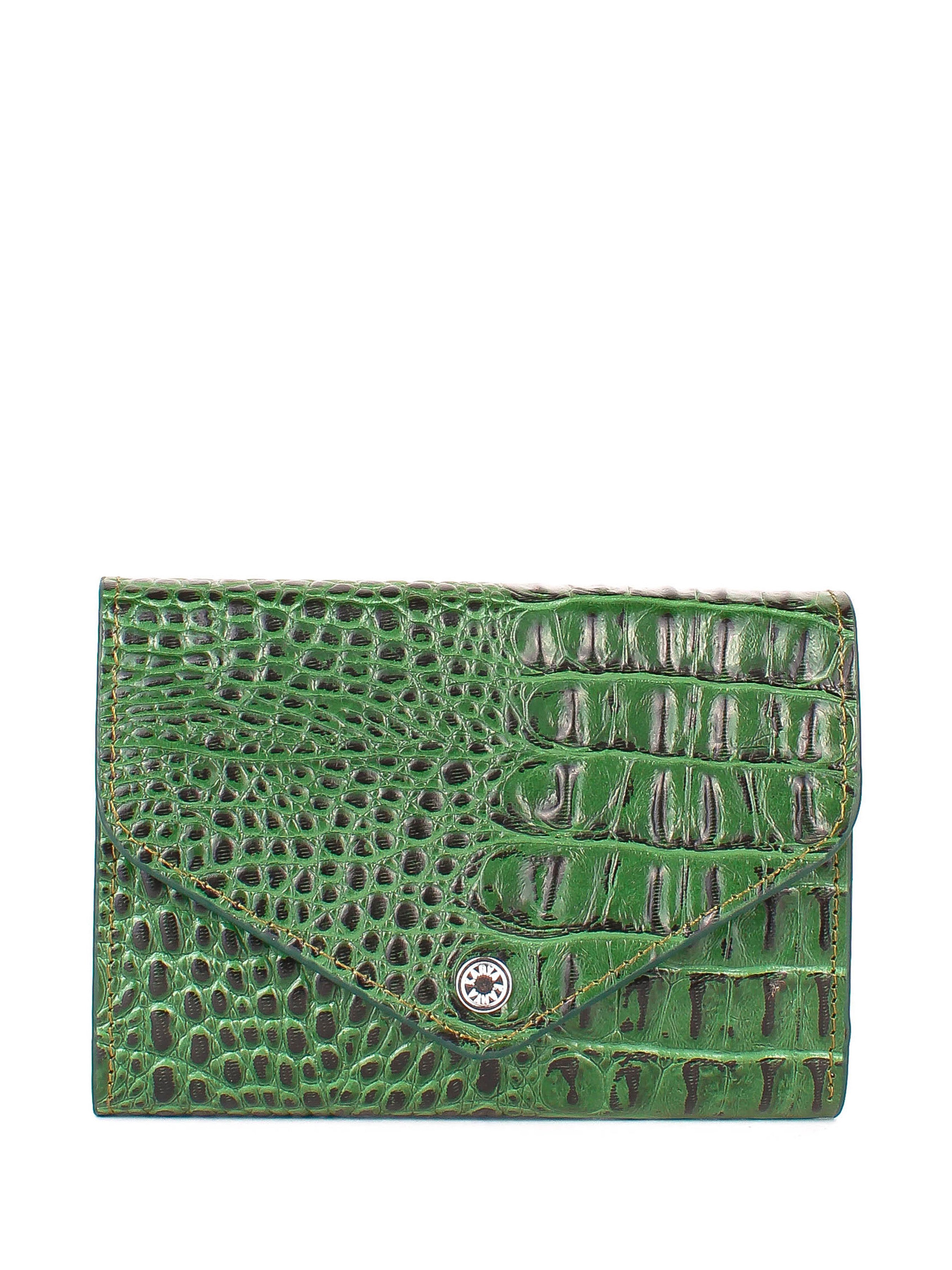Cartera de piel italiana Verde 1178-544