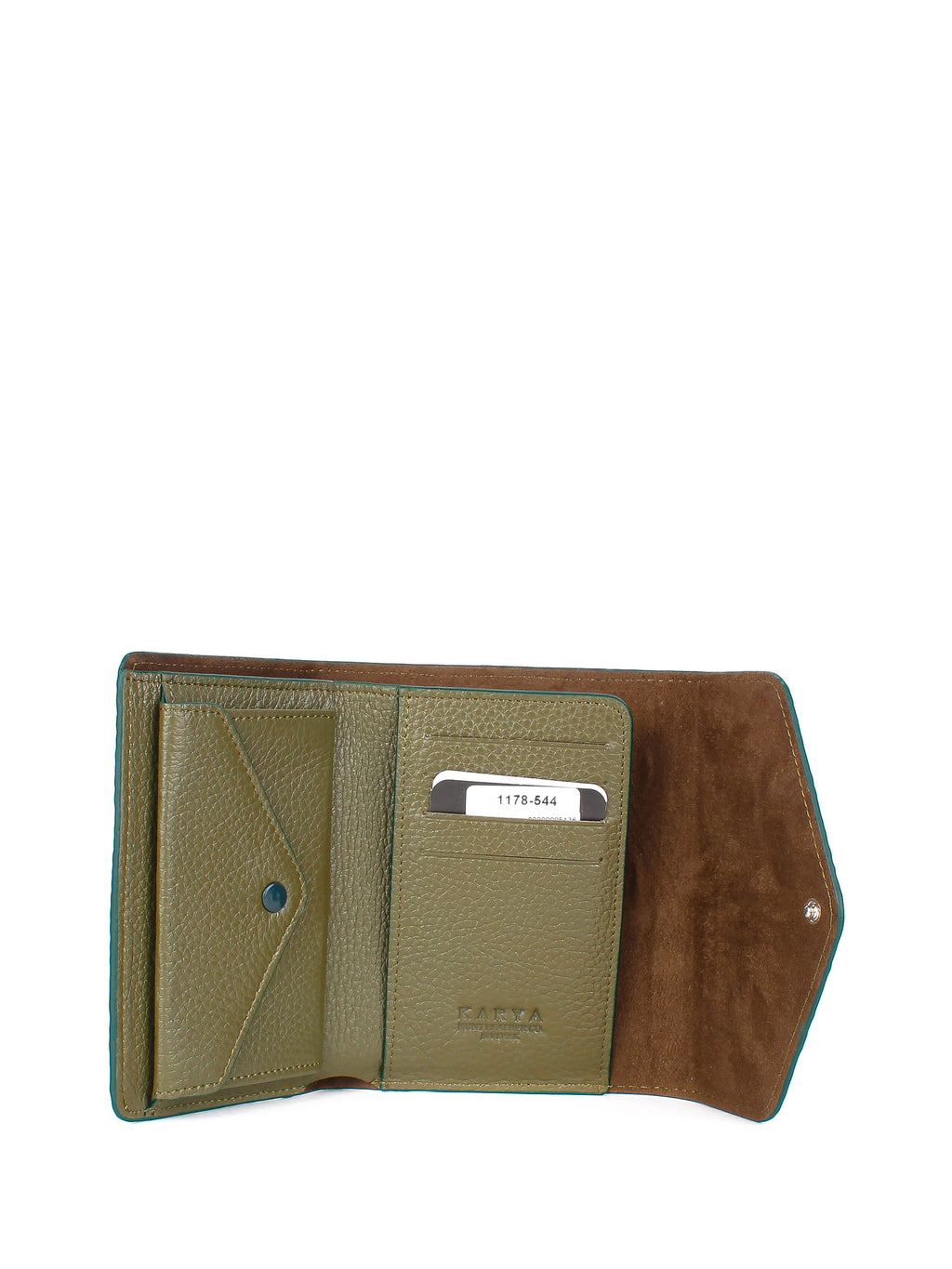 Cartera de piel italiana Verde 1178-544