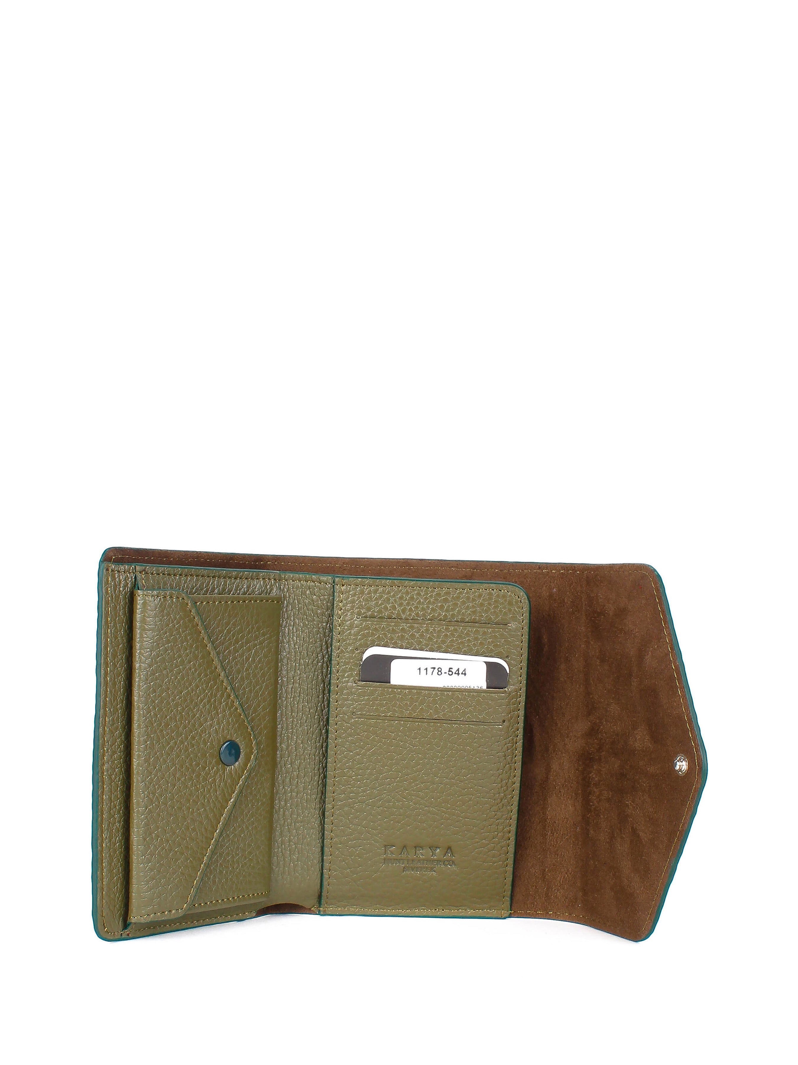 Cartera de piel italiana Verde 1178-544