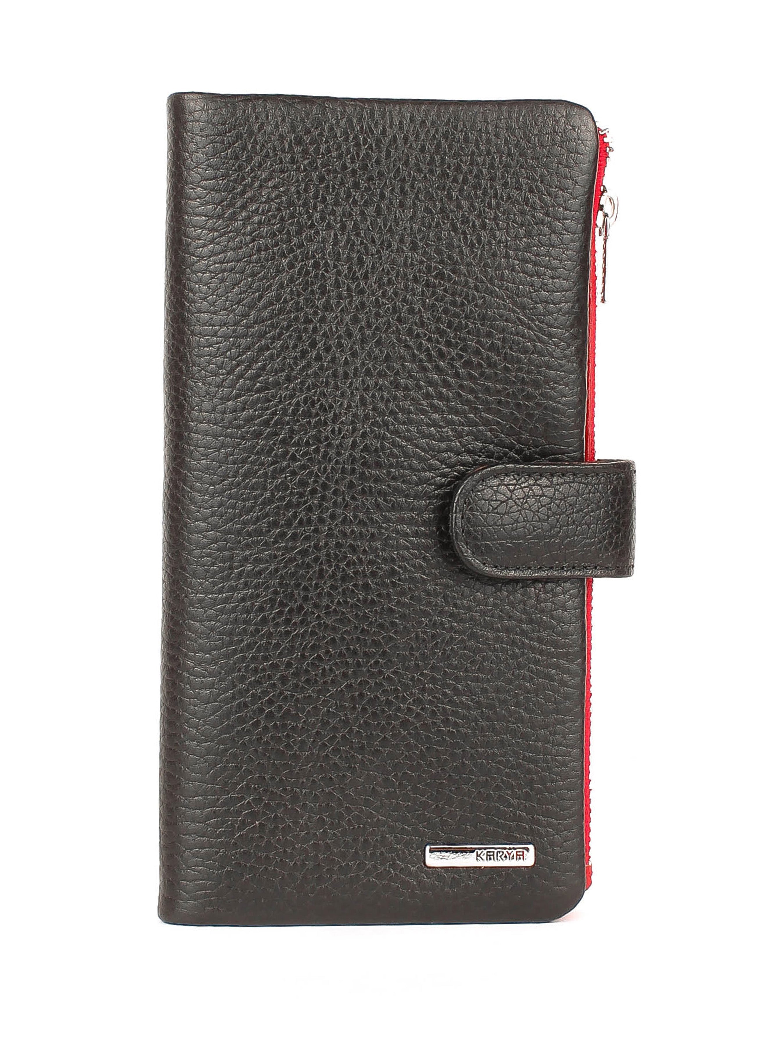 Cartera de piel italiana Negro 1129-45