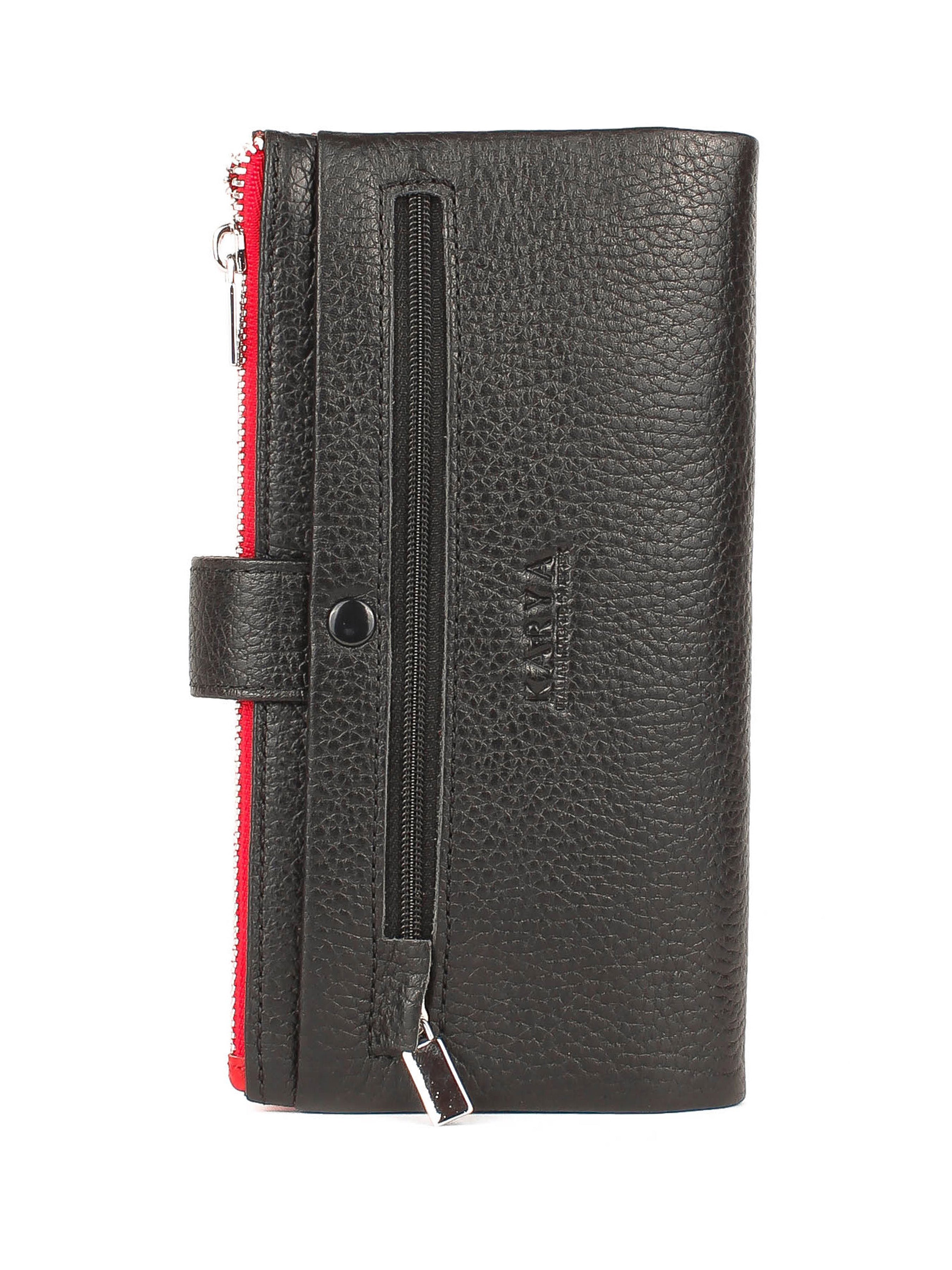 Cartera de piel italiana Negro 1129-45