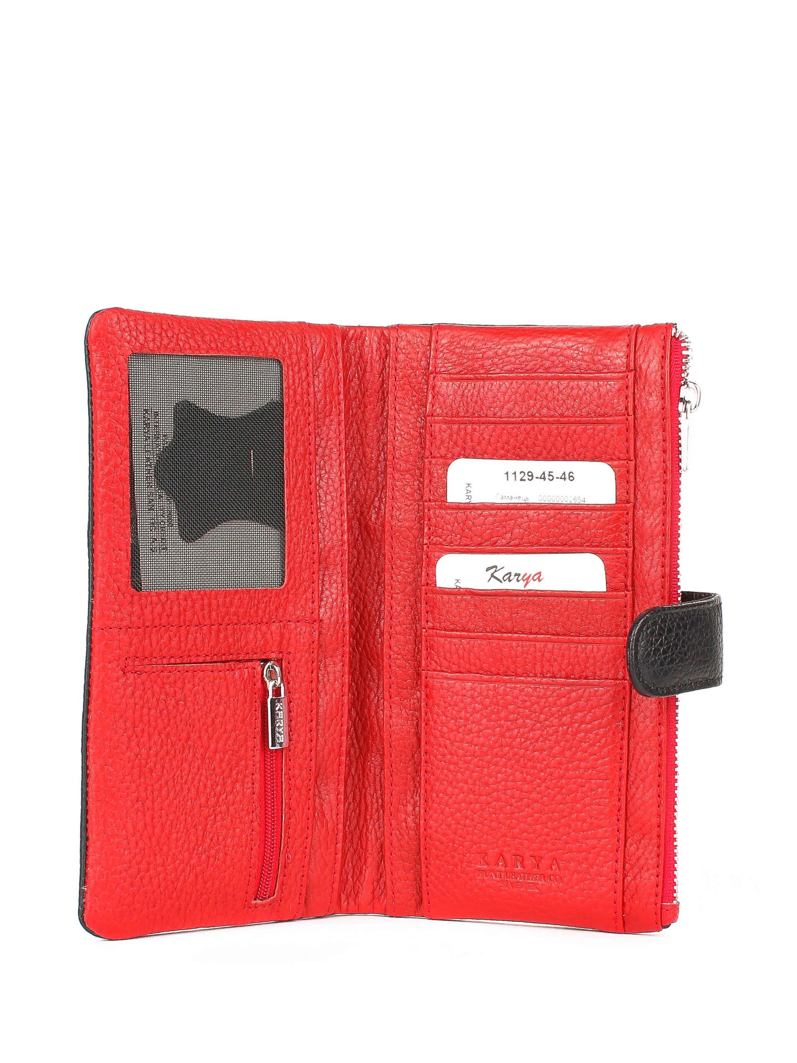 Cartera de piel italiana Negro 1129-45