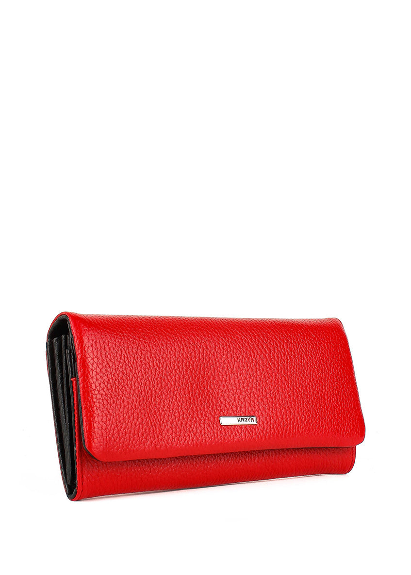 Cartera de piel italiana Rojo 1159-4605