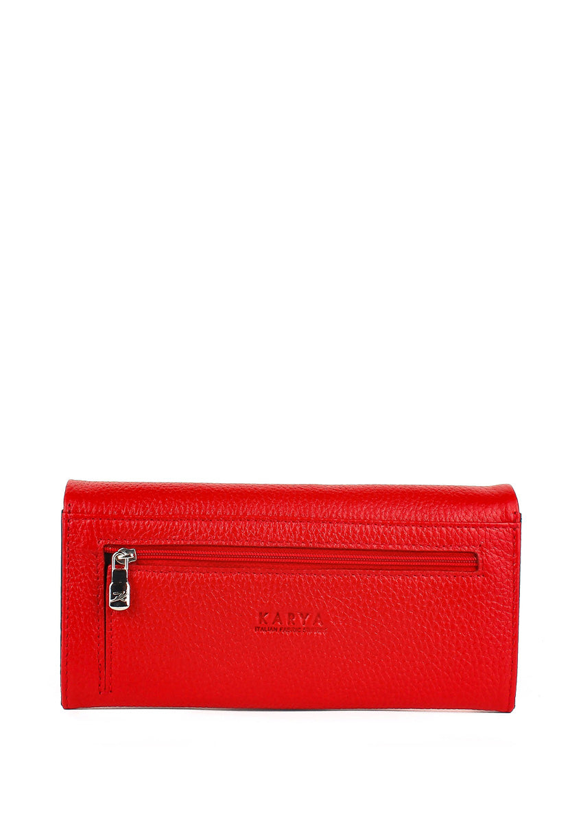 Cartera de piel italiana Rojo 1159-4605