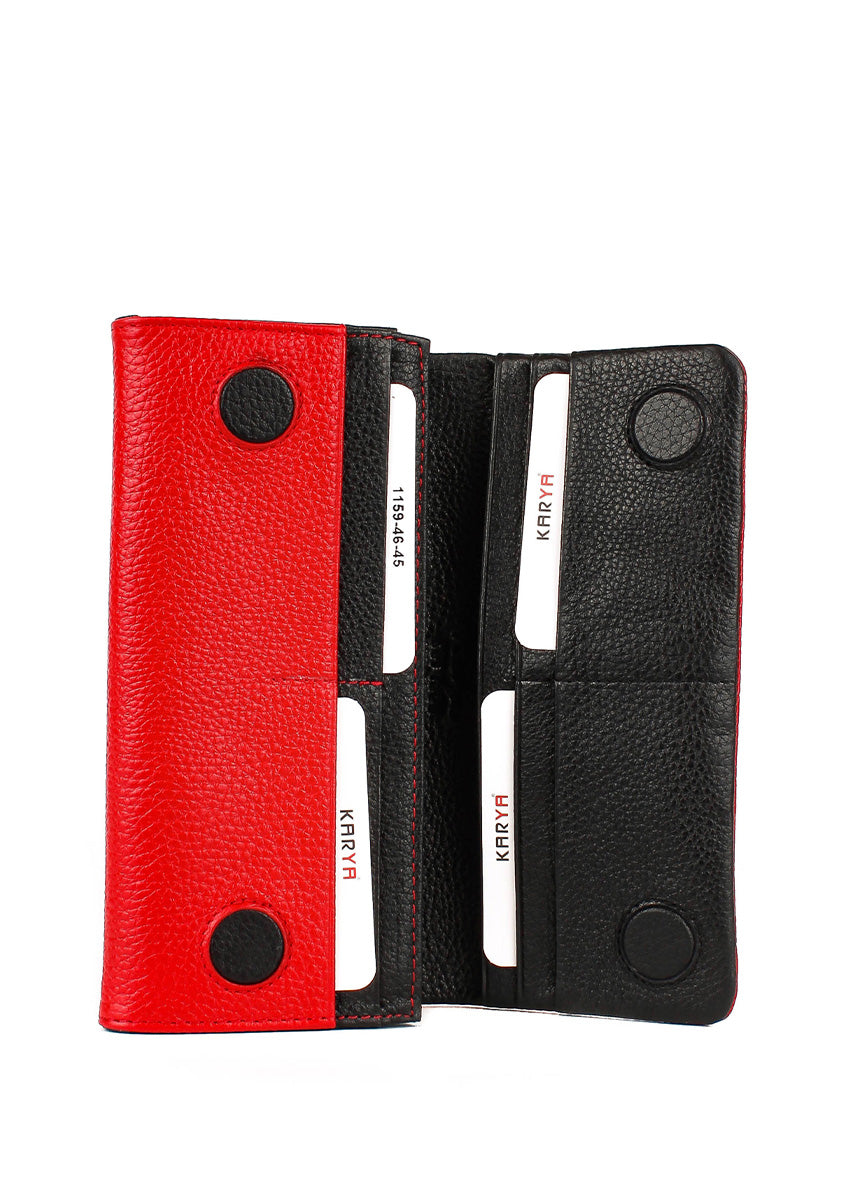 Cartera de piel italiana Rojo 1159-4605