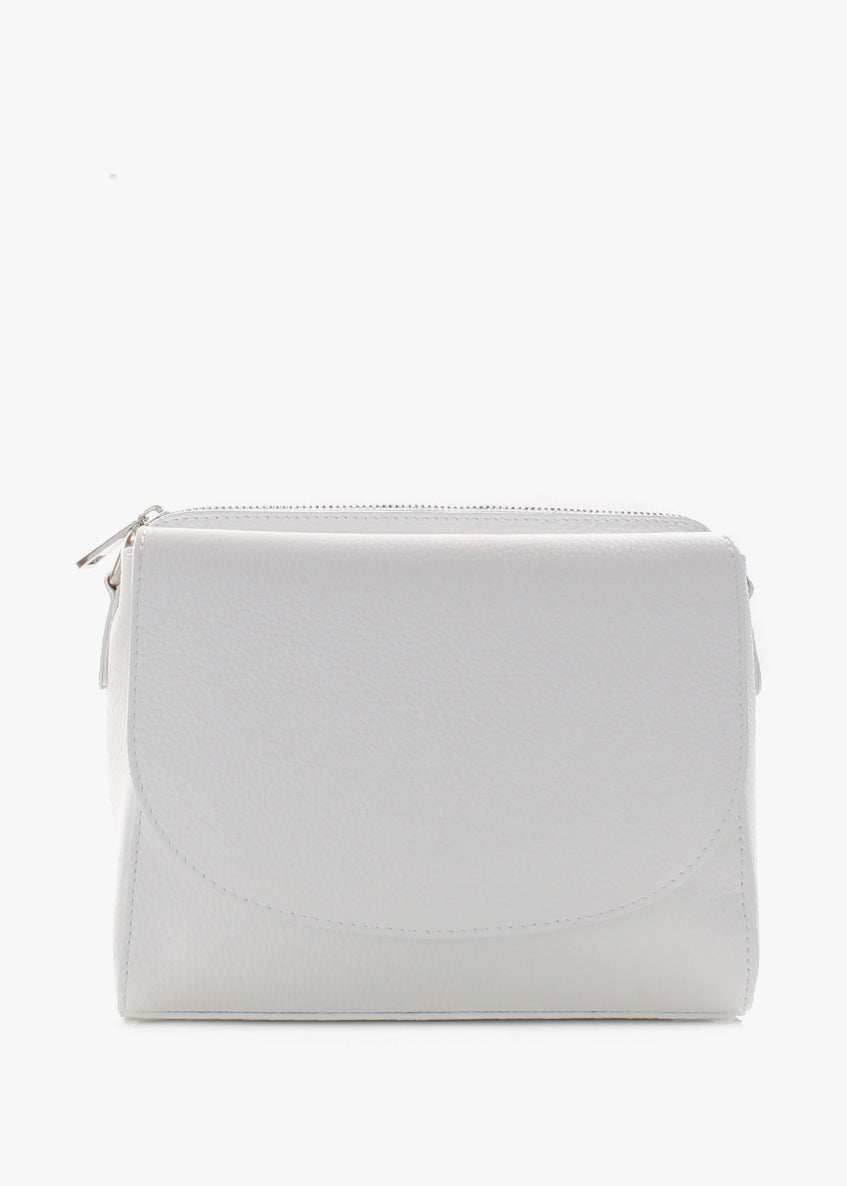 Bandolera de piel italiana Blanco 1185-16-32