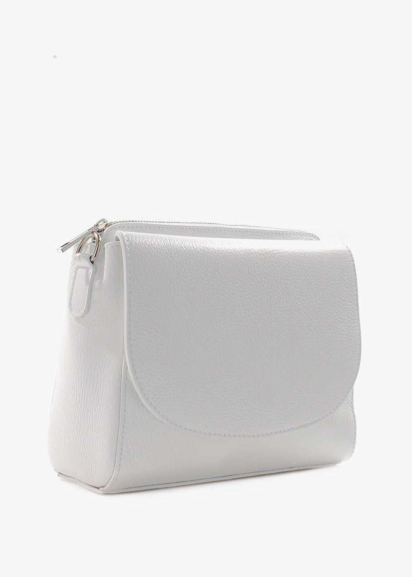 Bandolera de piel italiana Blanco 1185-16-32