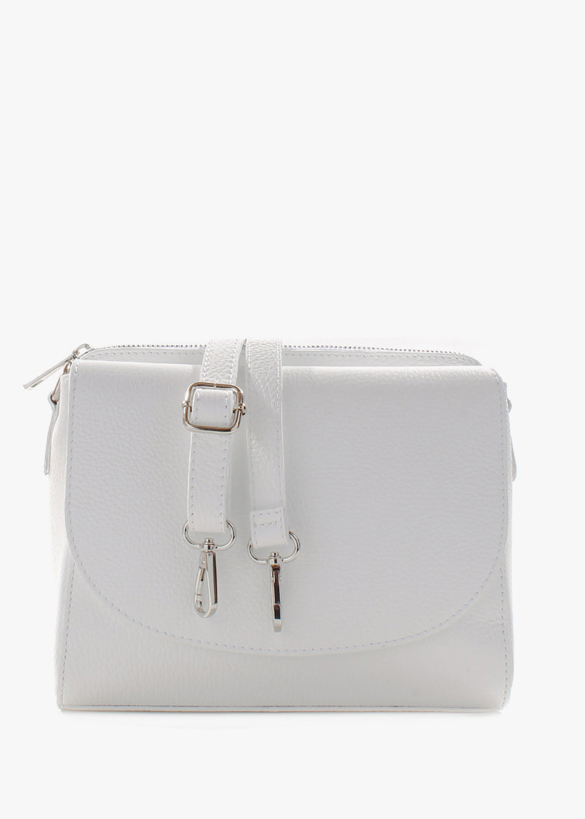 Bandolera de piel italiana Blanco 1185-16-32