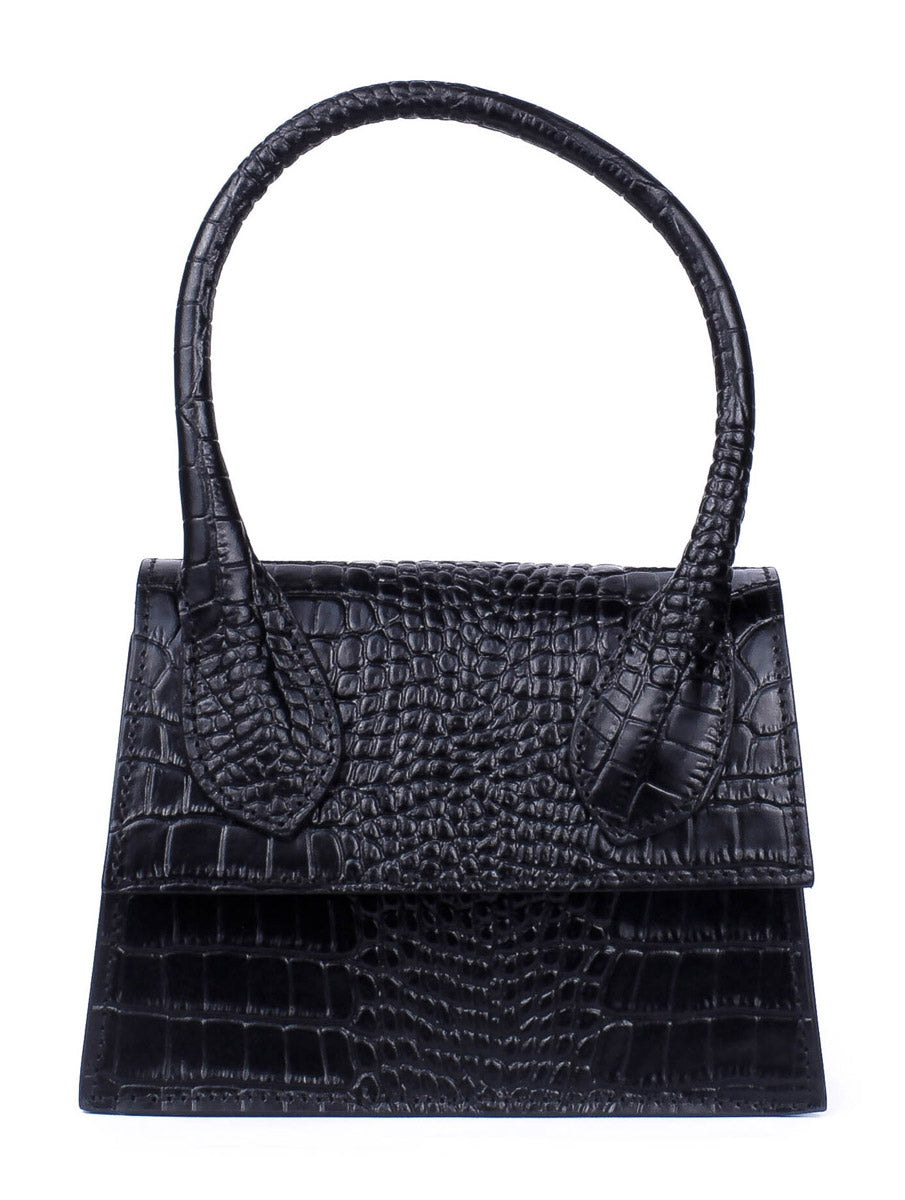 Bolso de mano de piel italiana GENA Negro