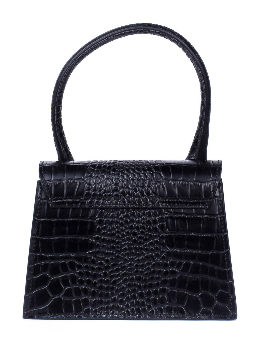 Bolso de mano de piel italiana GENA Negro
