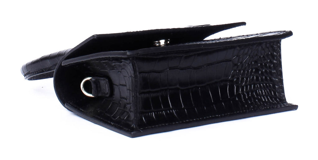 Bolso de mano de piel italiana GENA Negro