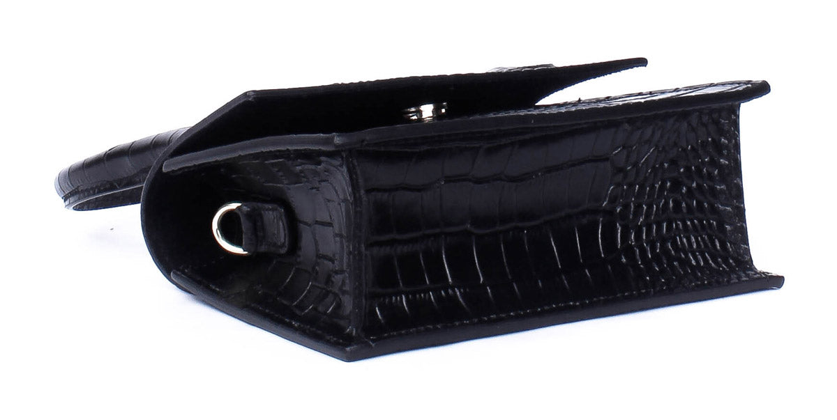 Bolso de mano de piel italiana GENA Negro