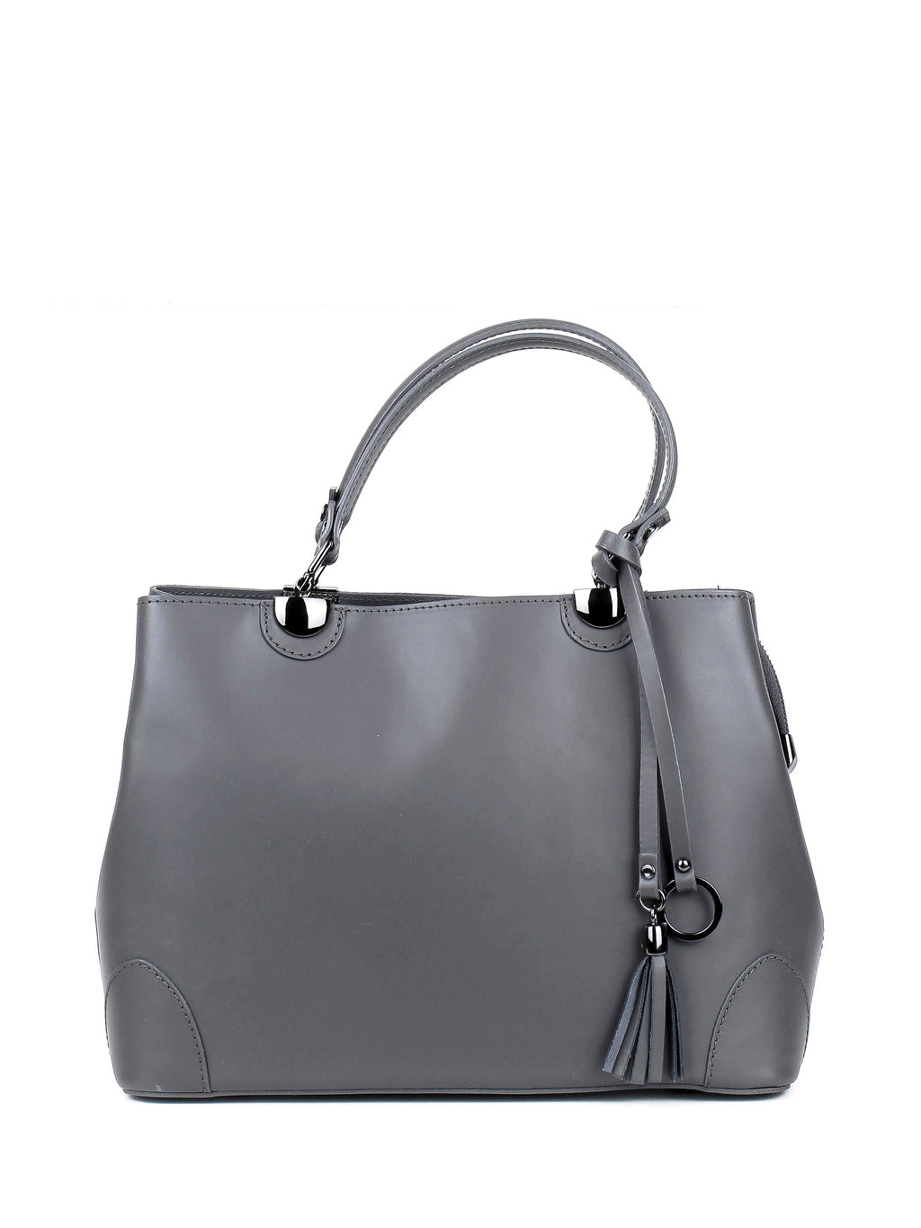 Bolso Tote de piel italiana FIORI Gris