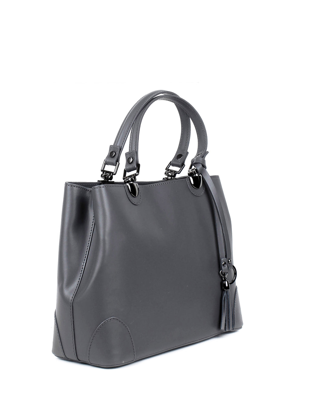 Bolso Tote de piel italiana FIORI Gris