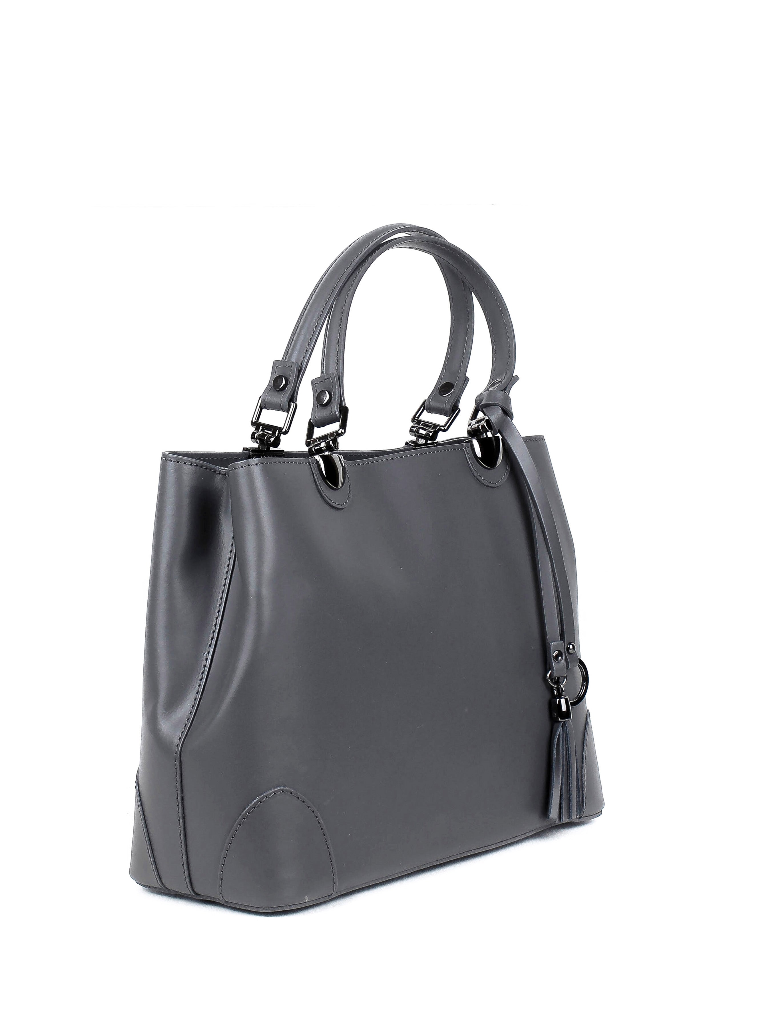 Bolso Tote de piel italiana FIORI Gris