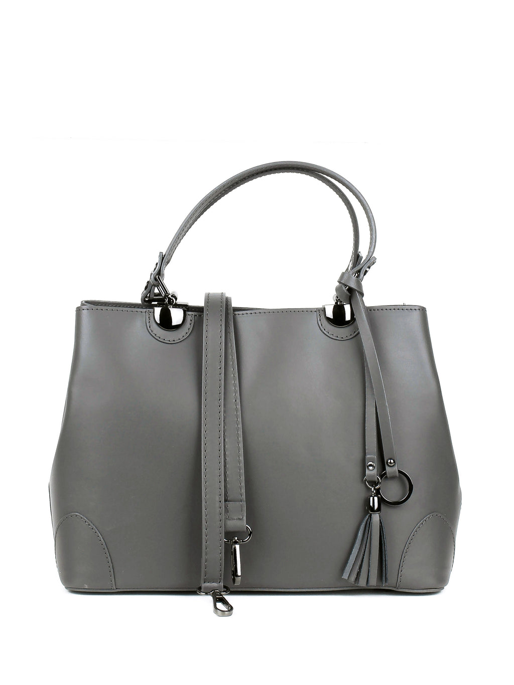 Bolso Tote de piel italiana FIORI Gris