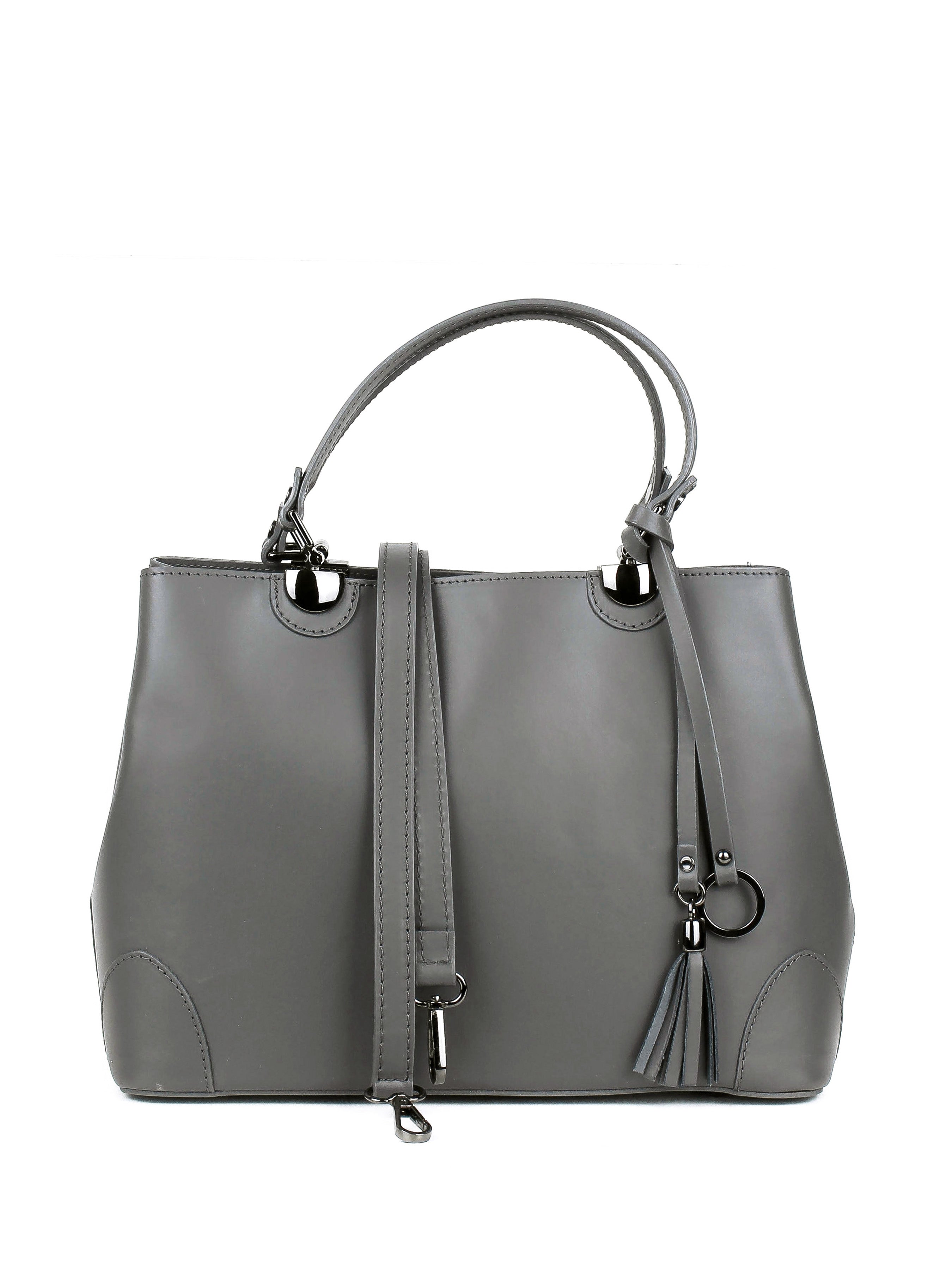 Bolso Tote de piel italiana FIORI Gris