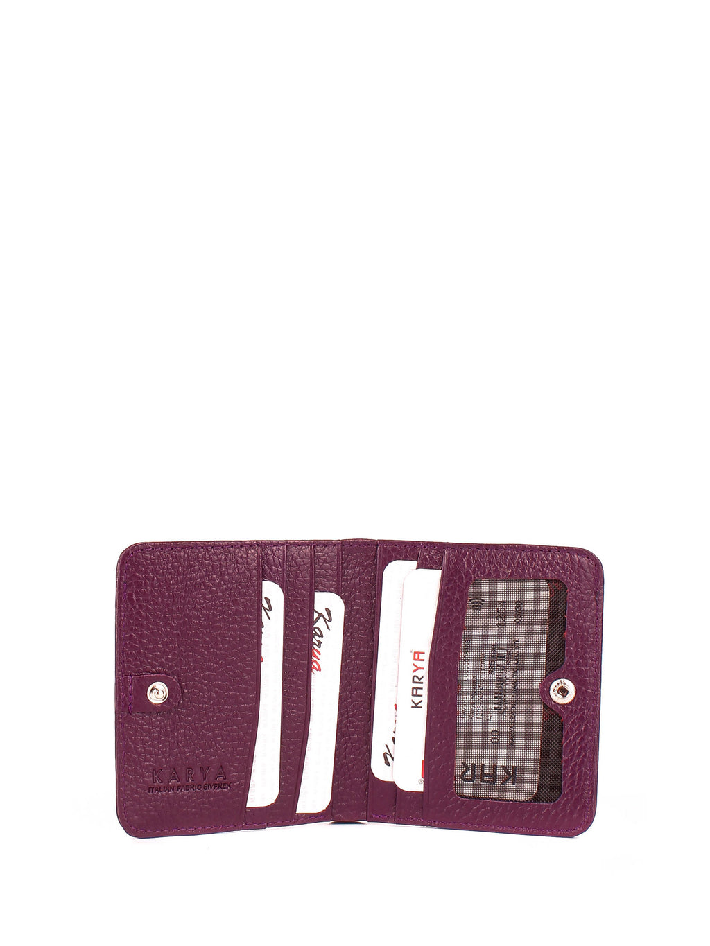 Cartera de piel italiana Morado 1208-242