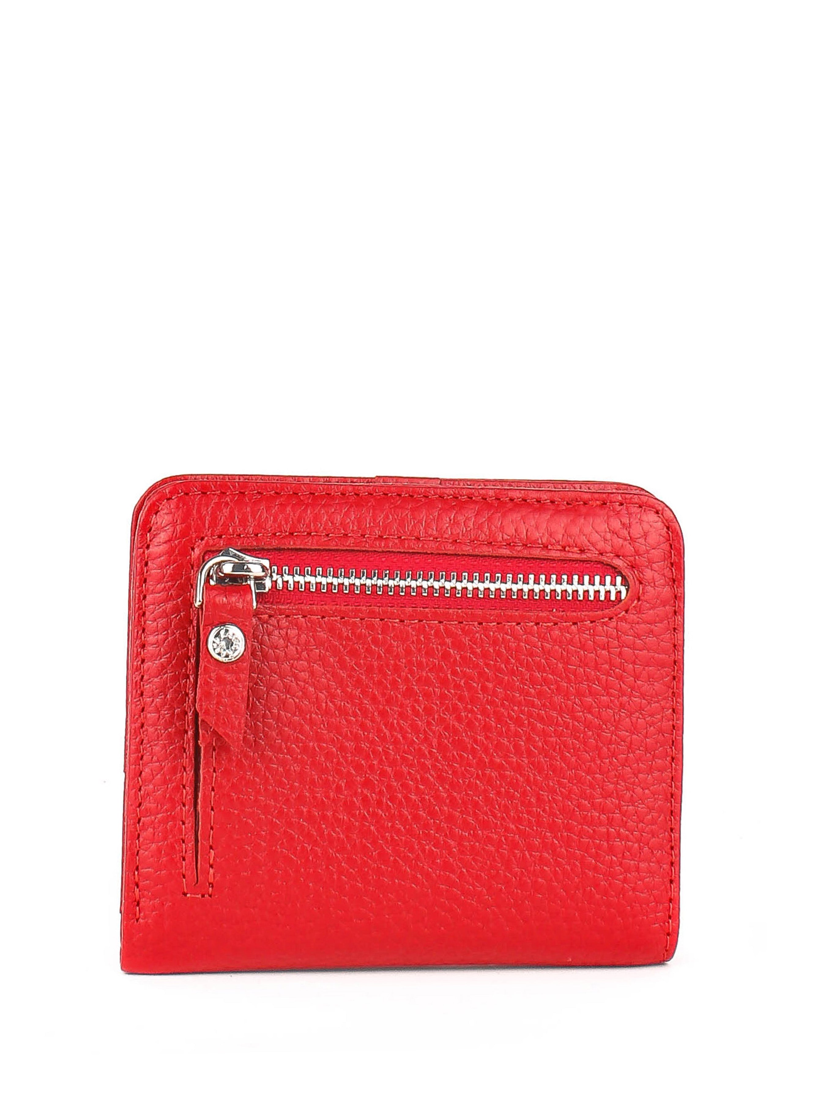 Cartera de piel italiana Rojo 1208-46