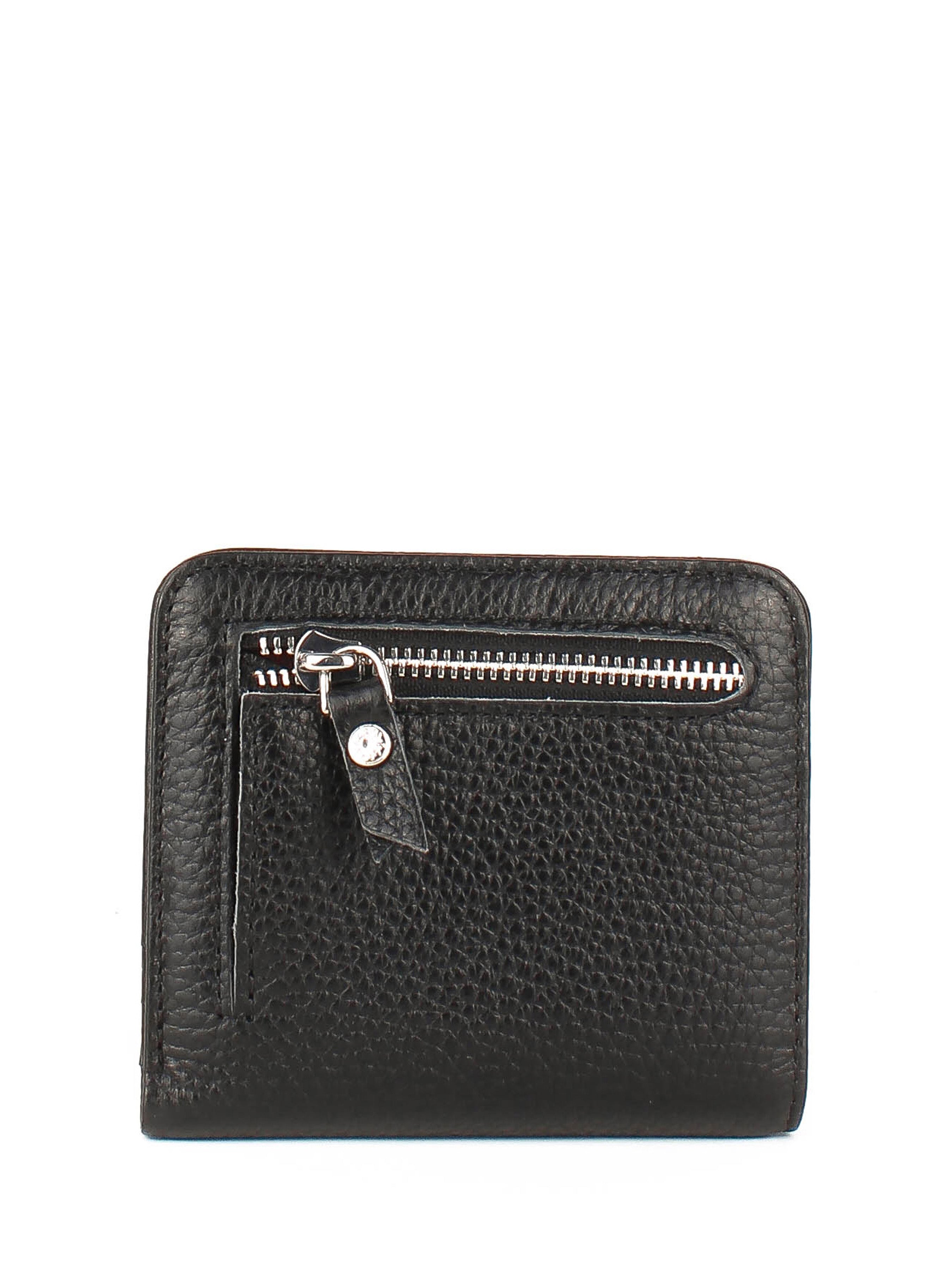 Cartera de piel italiana Negro 1208-45