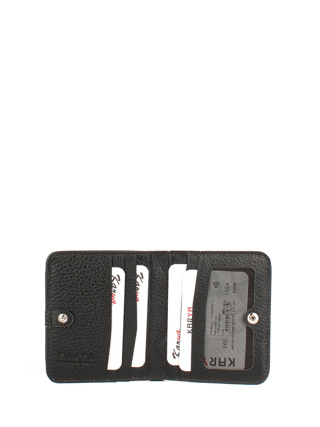 Cartera de piel italiana Negro 1208-45