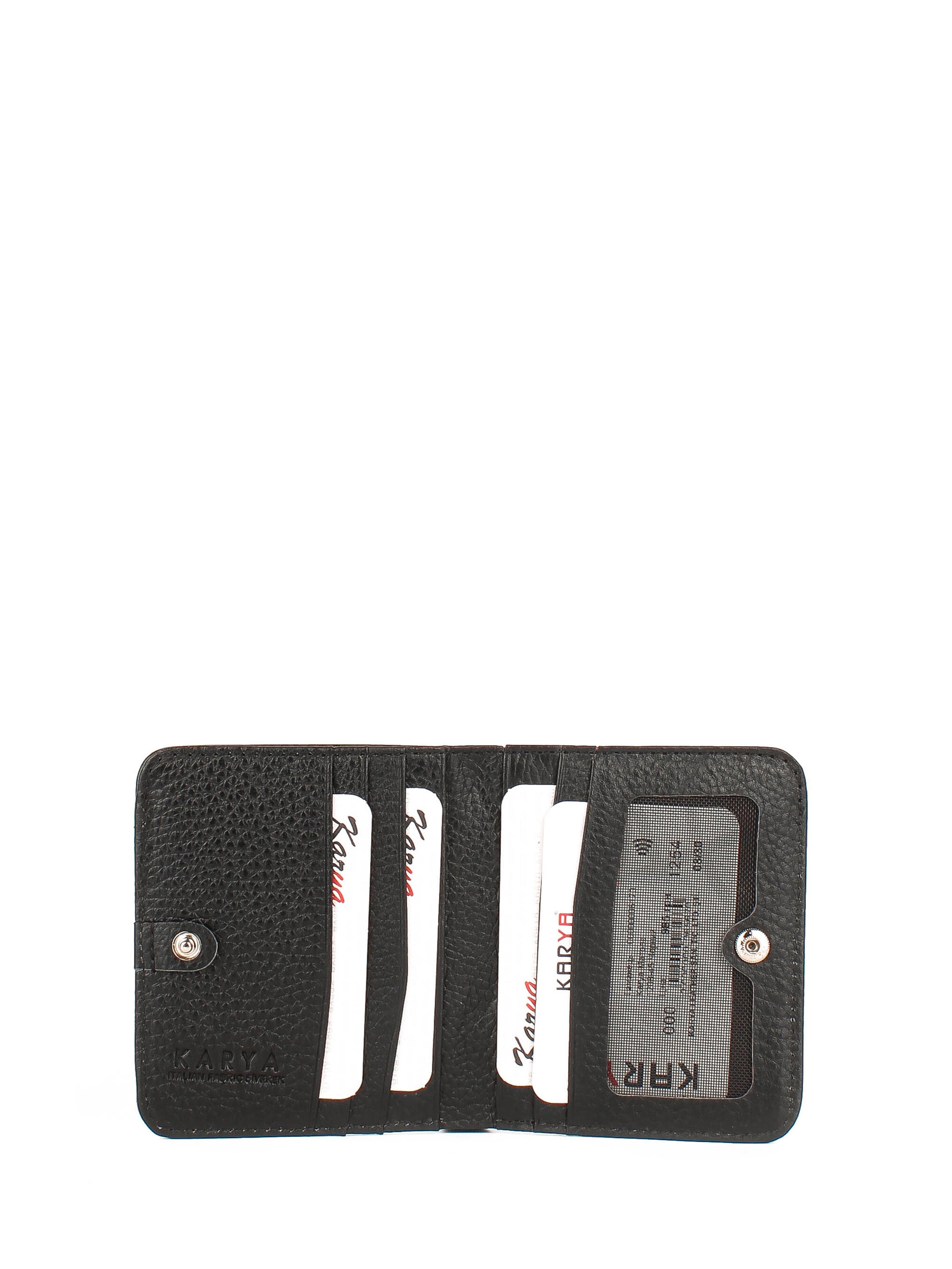 Cartera de piel italiana Negro 1208-45