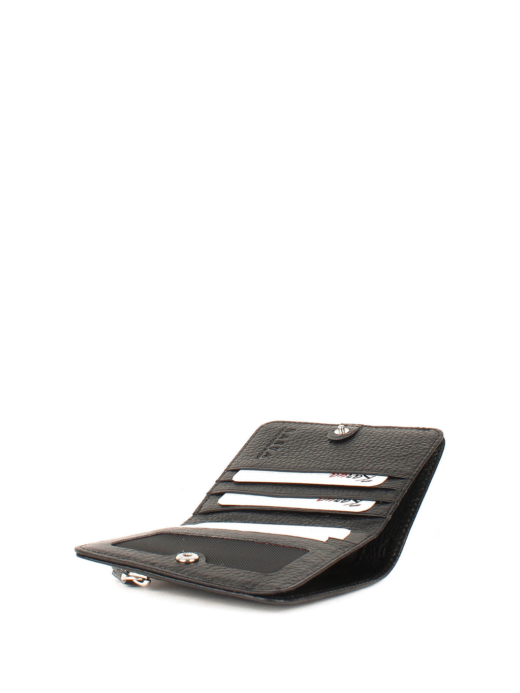 Cartera de piel italiana Negro 1208-45