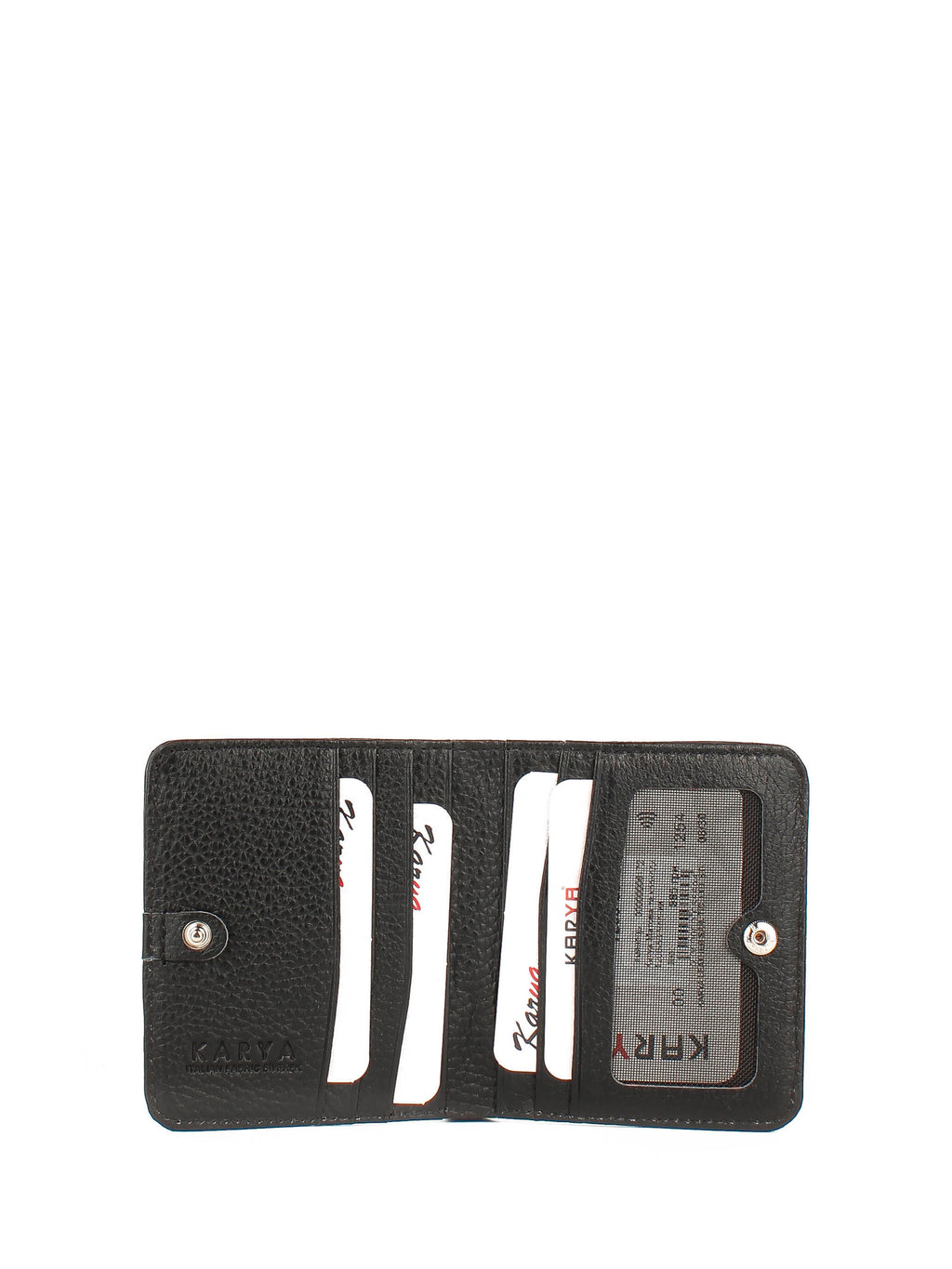 Cartera de piel italiana Negro 1208-53