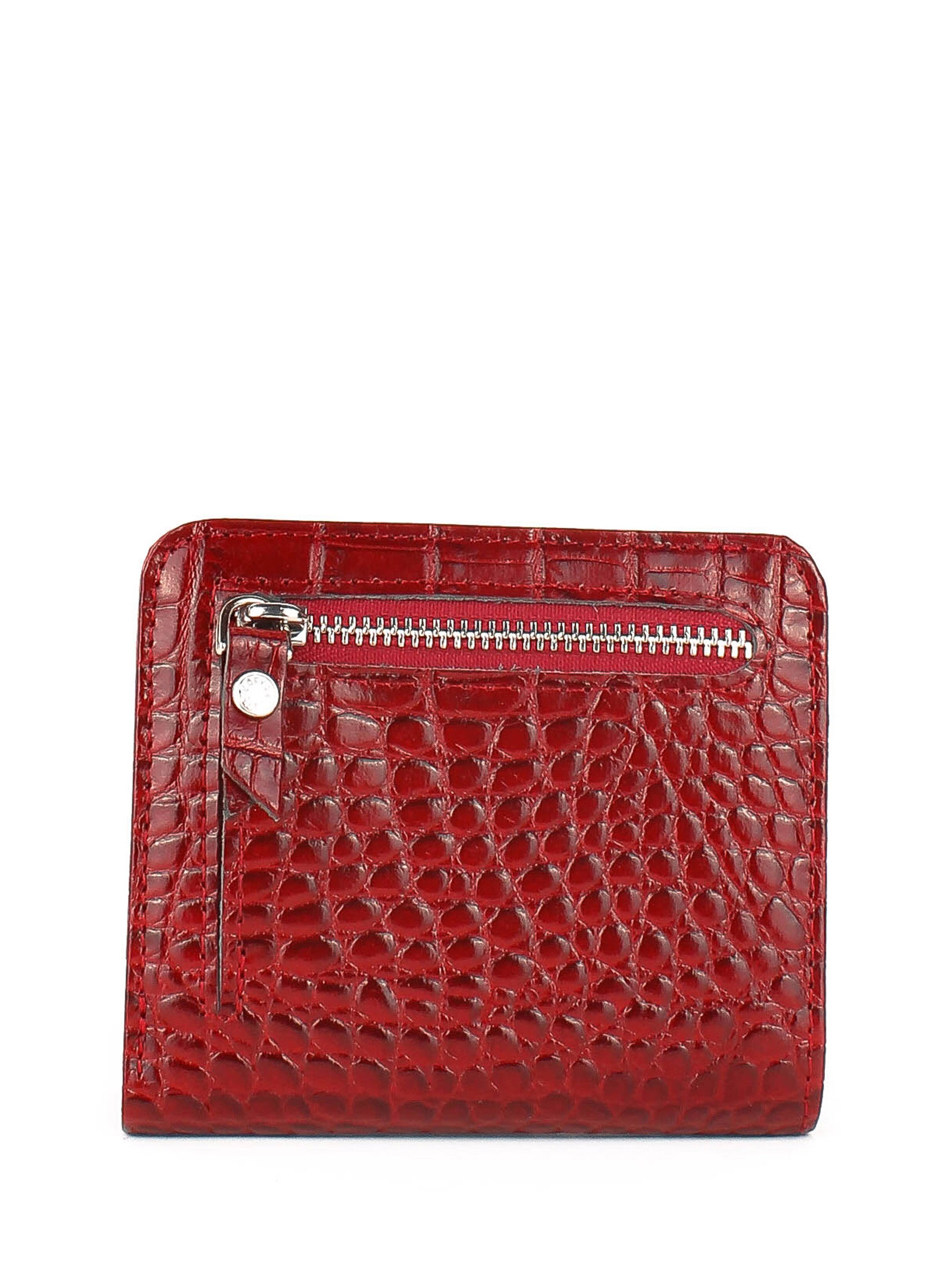 Cartera de piel italiana Rojo 1208-018