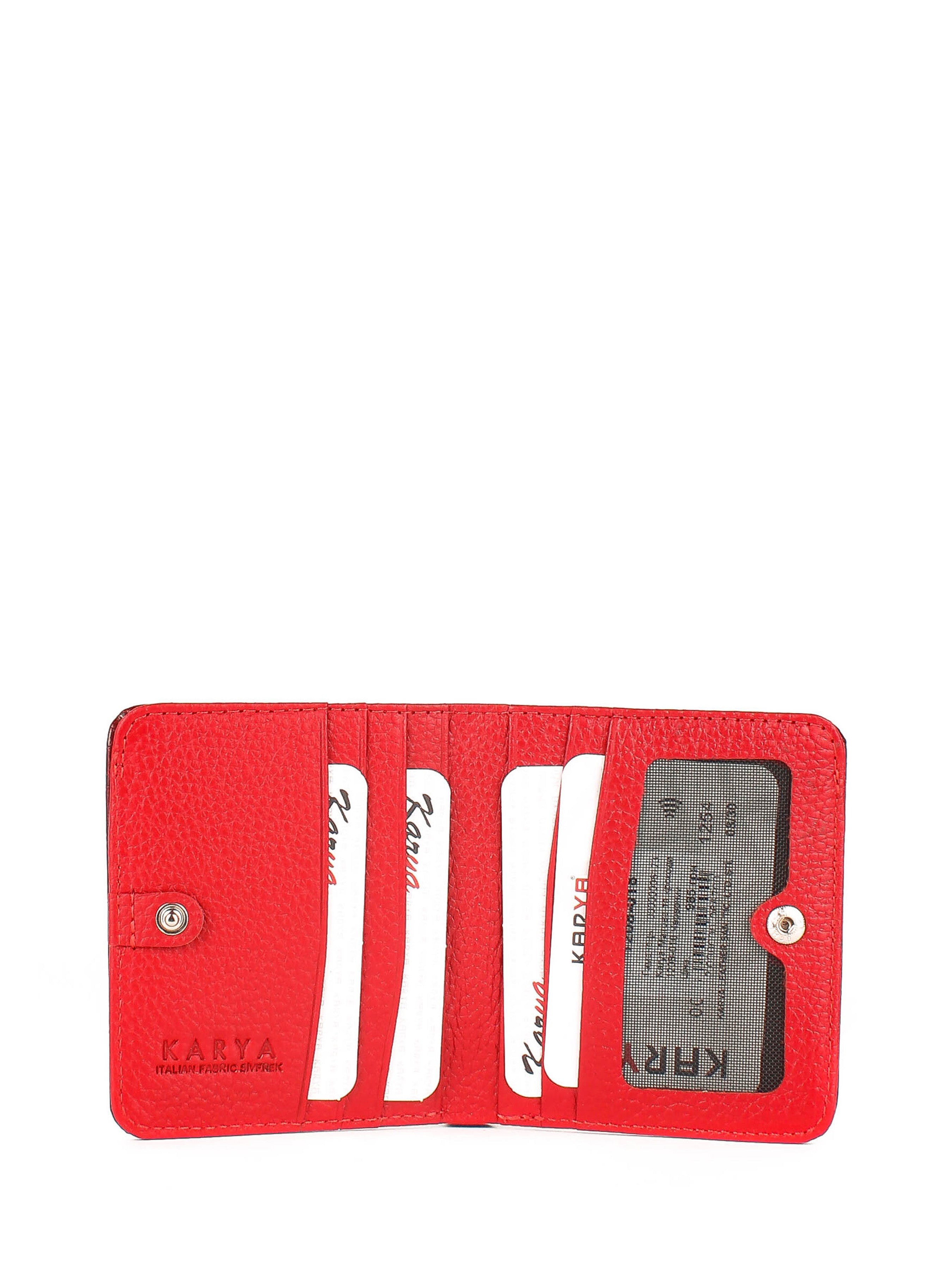 Cartera de piel italiana Rojo 1208-018