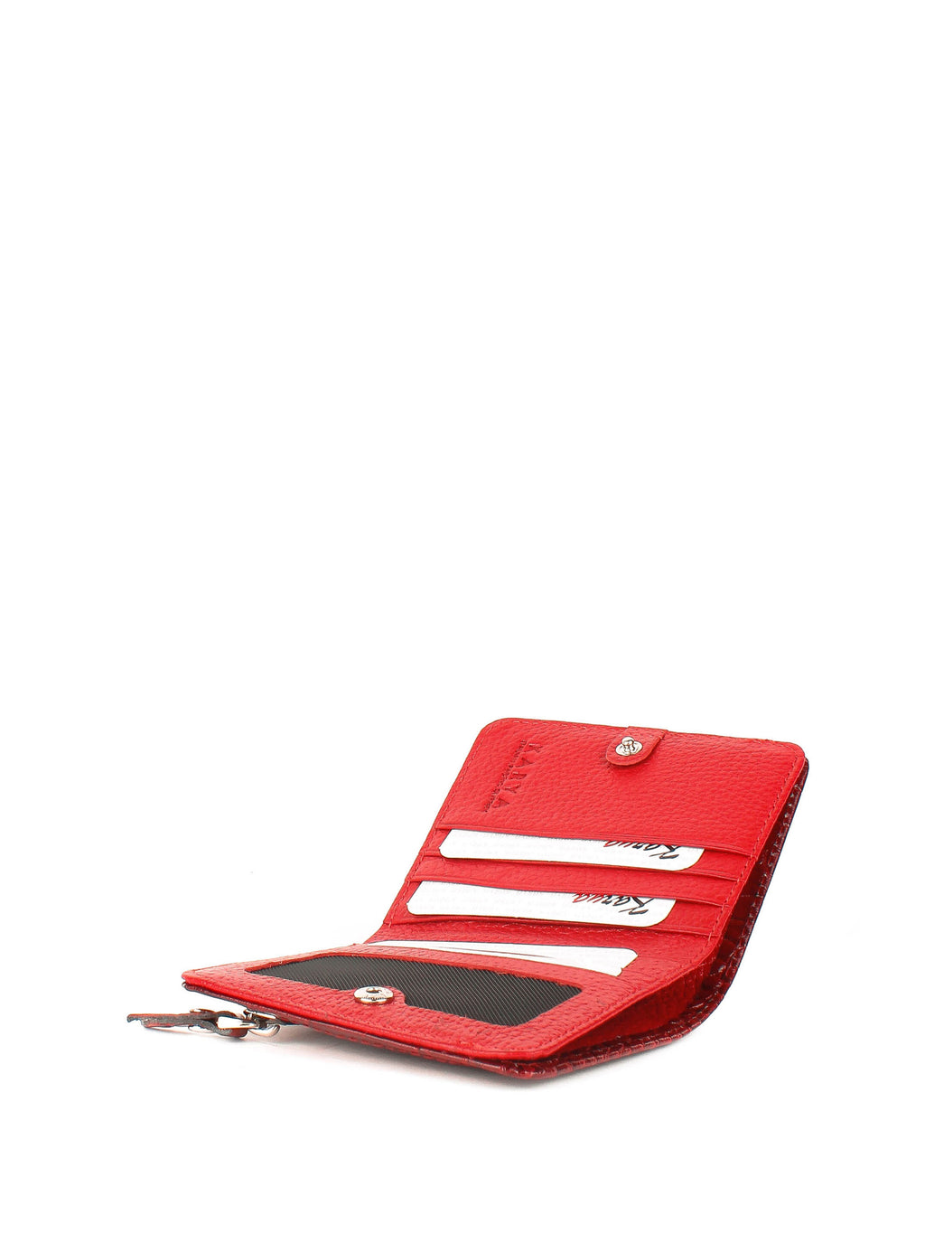 Cartera de piel italiana Rojo 1208-018