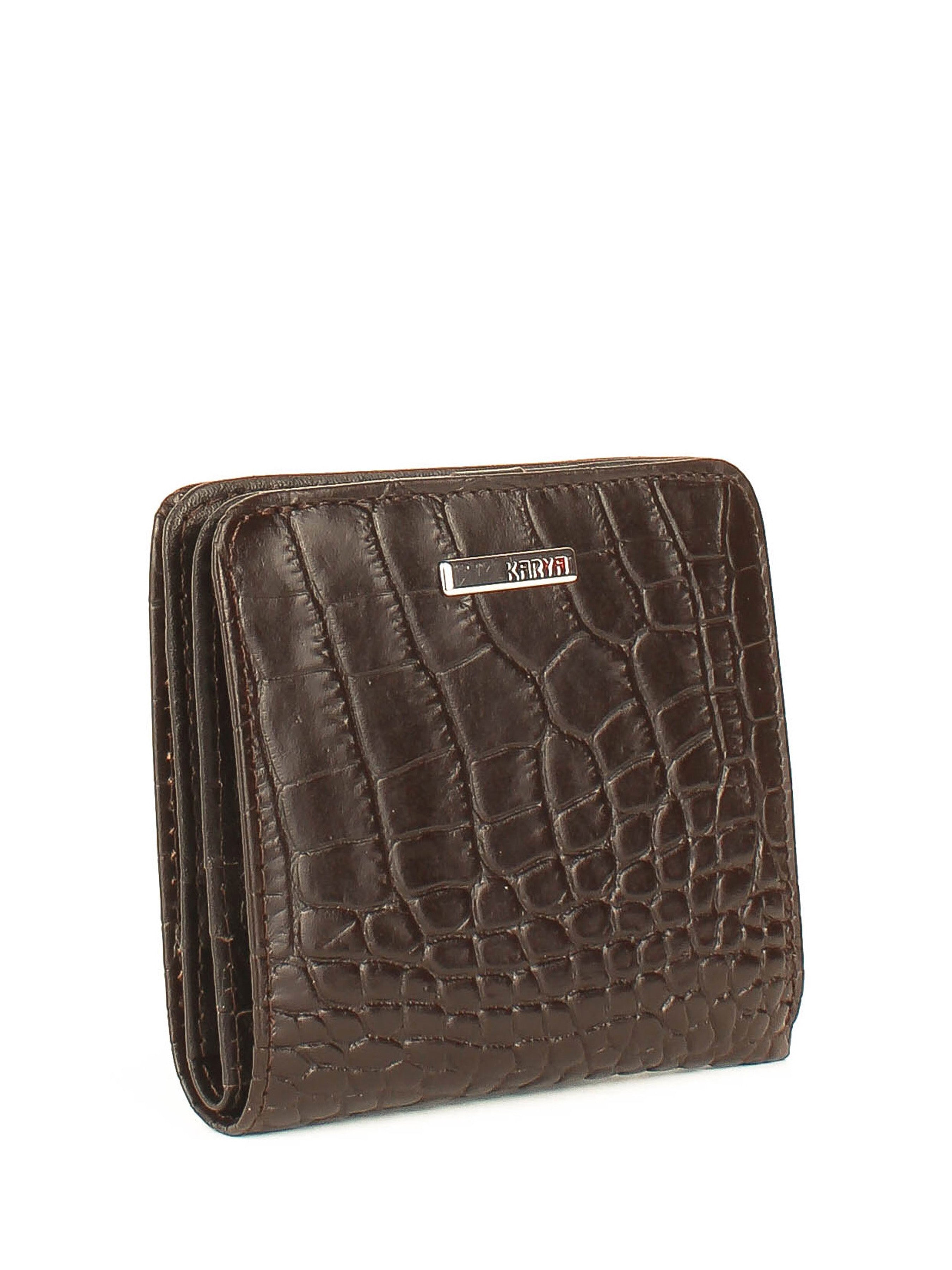 Cartera de piel italiana Marrón 1208-57