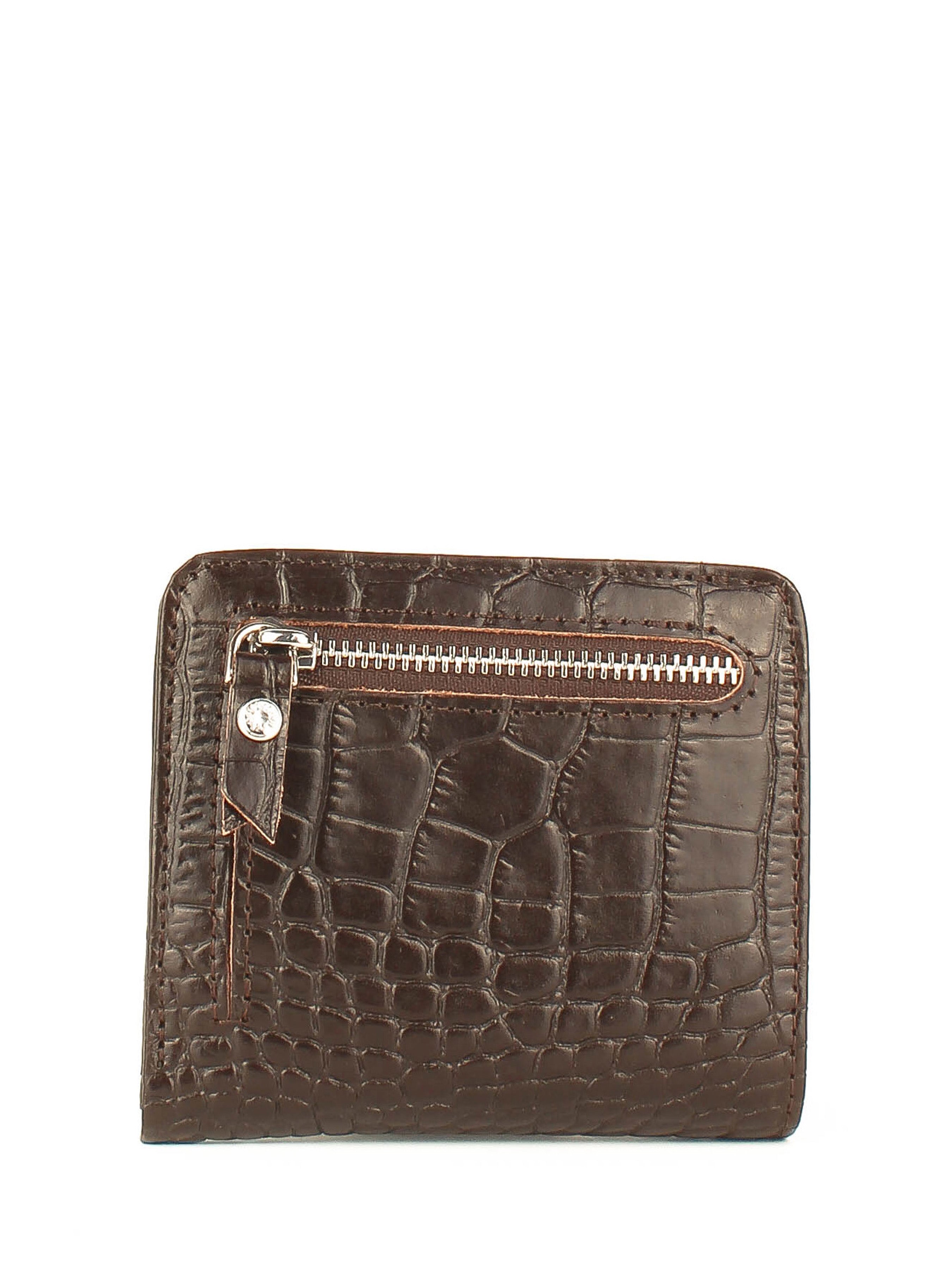 Cartera de piel italiana Marrón 1208-57