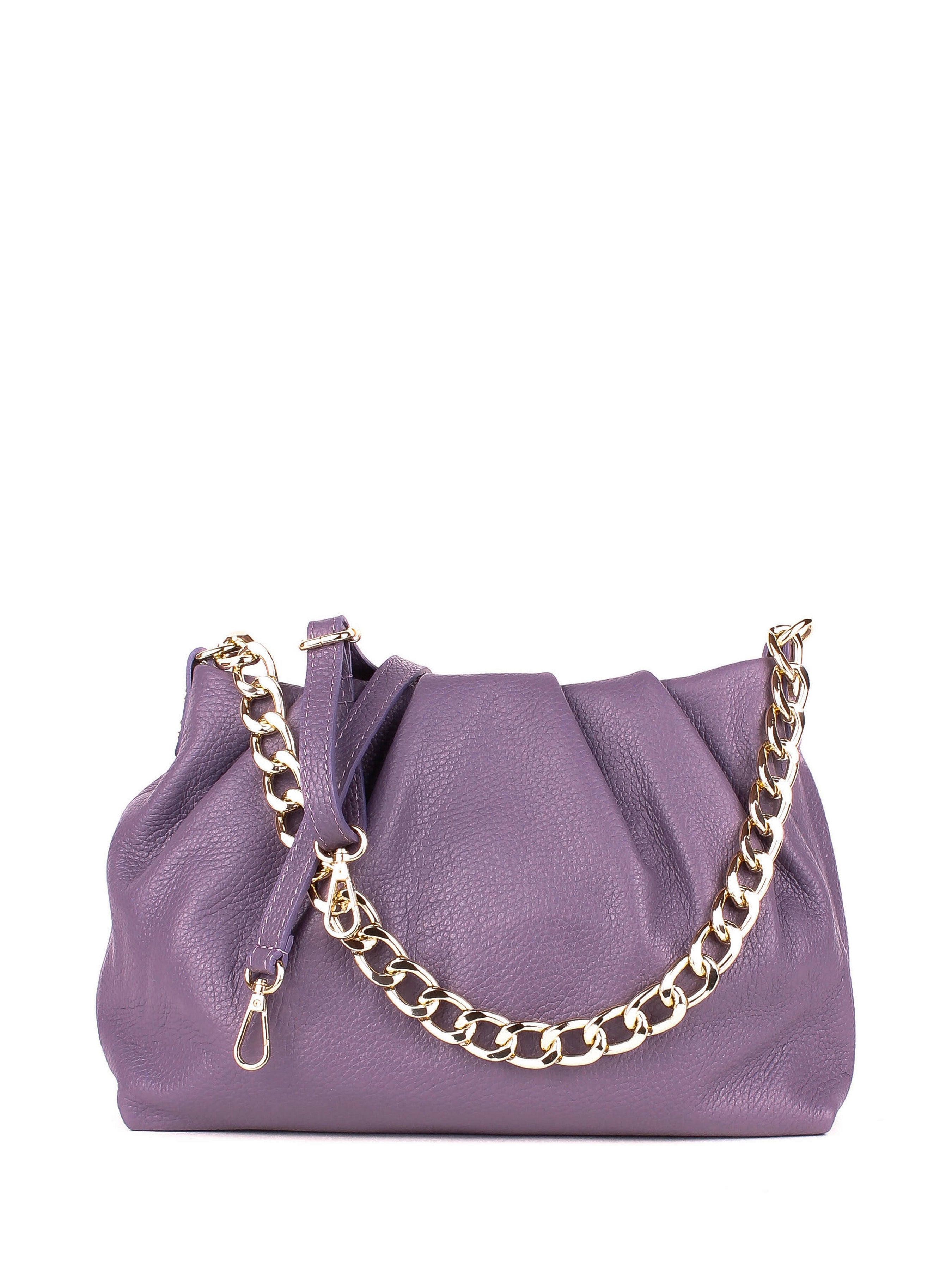 Bandolera de piel italiana Morado 7608-14-32