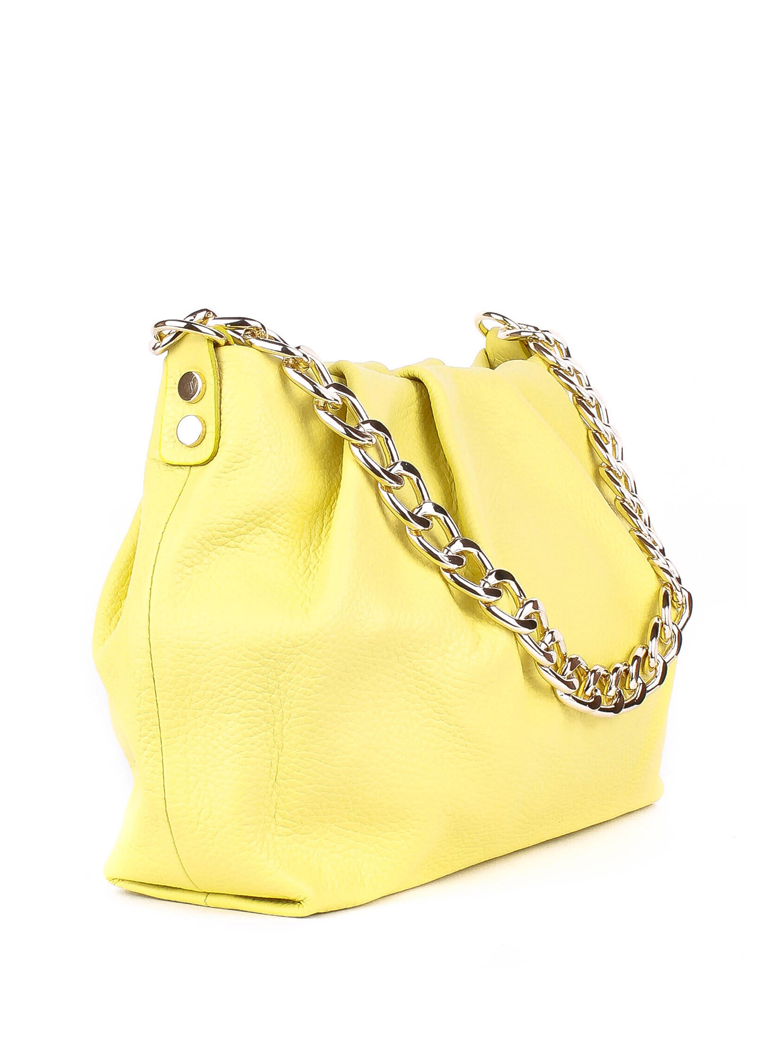 Bandolera de piel italiana Amarillo 7608-15-32