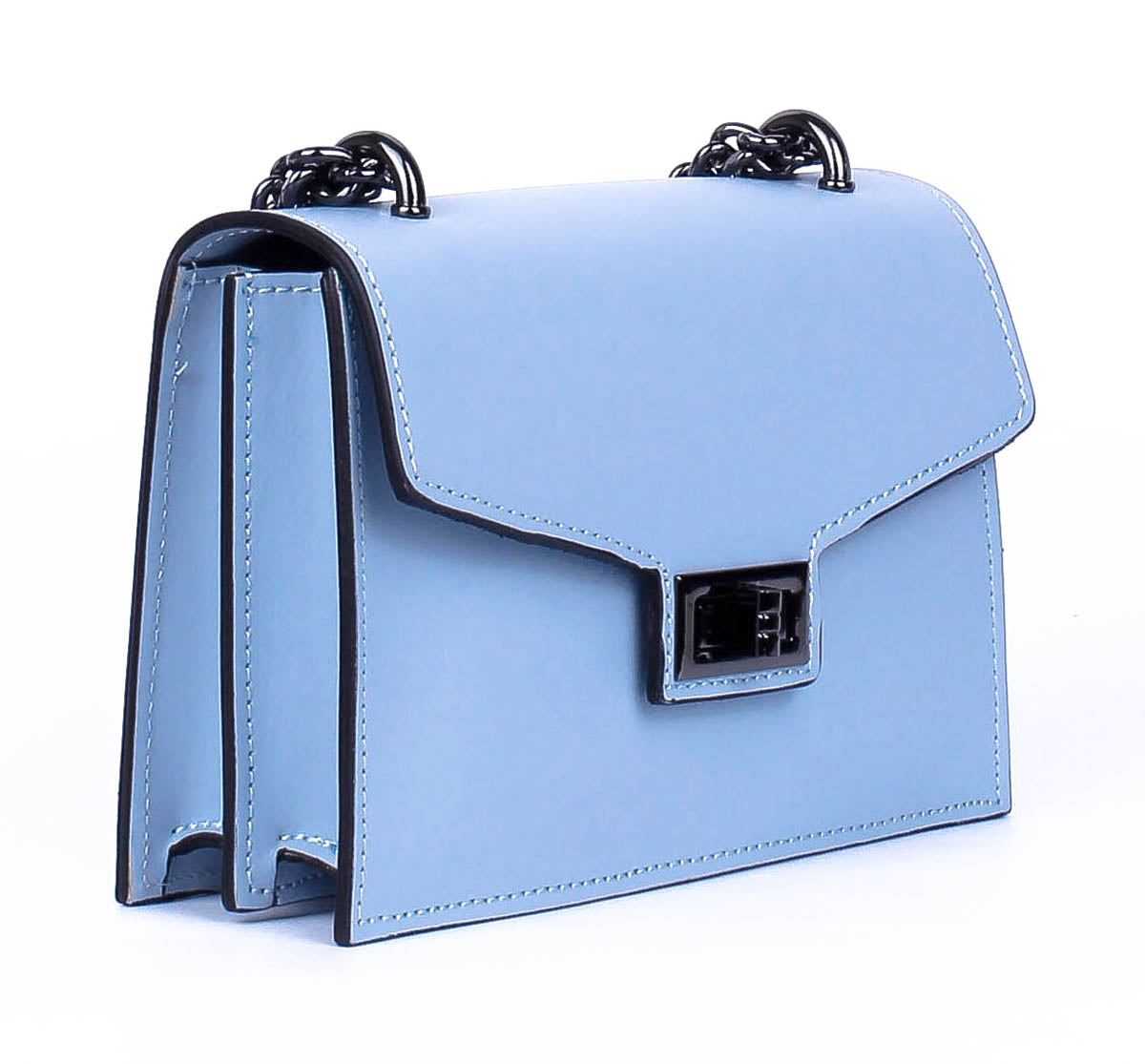 Bandolera de piel italiana Блакитний 3940-17-31