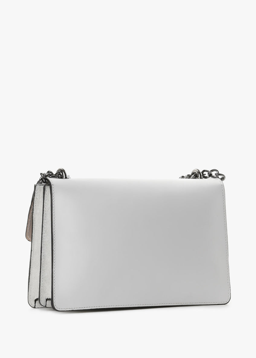 Bandolera de piel italiana Blanco 9639-16-31