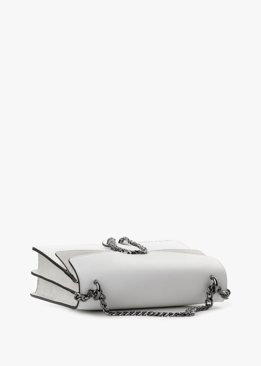 Bandolera de piel italiana Blanco 9639-16-31