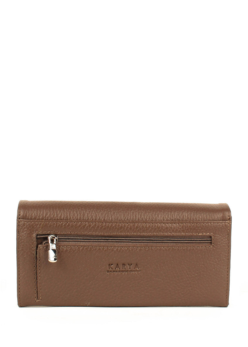 Cartera de piel italiana Gris 1159-51