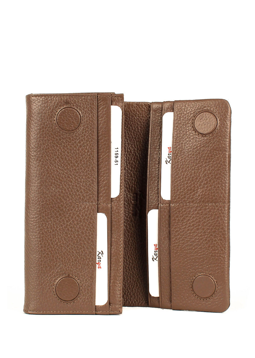 Cartera de piel italiana Gris 1159-51