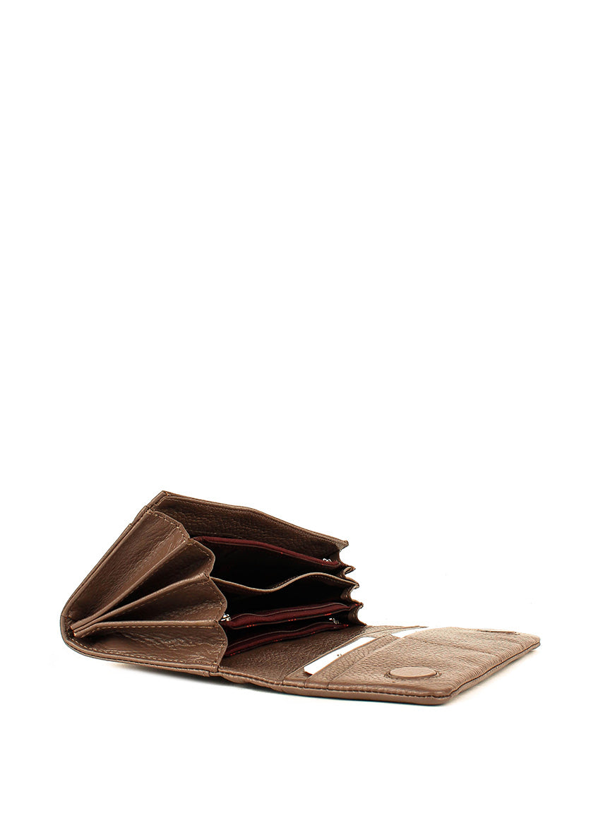 Cartera de piel italiana Gris 1159-51