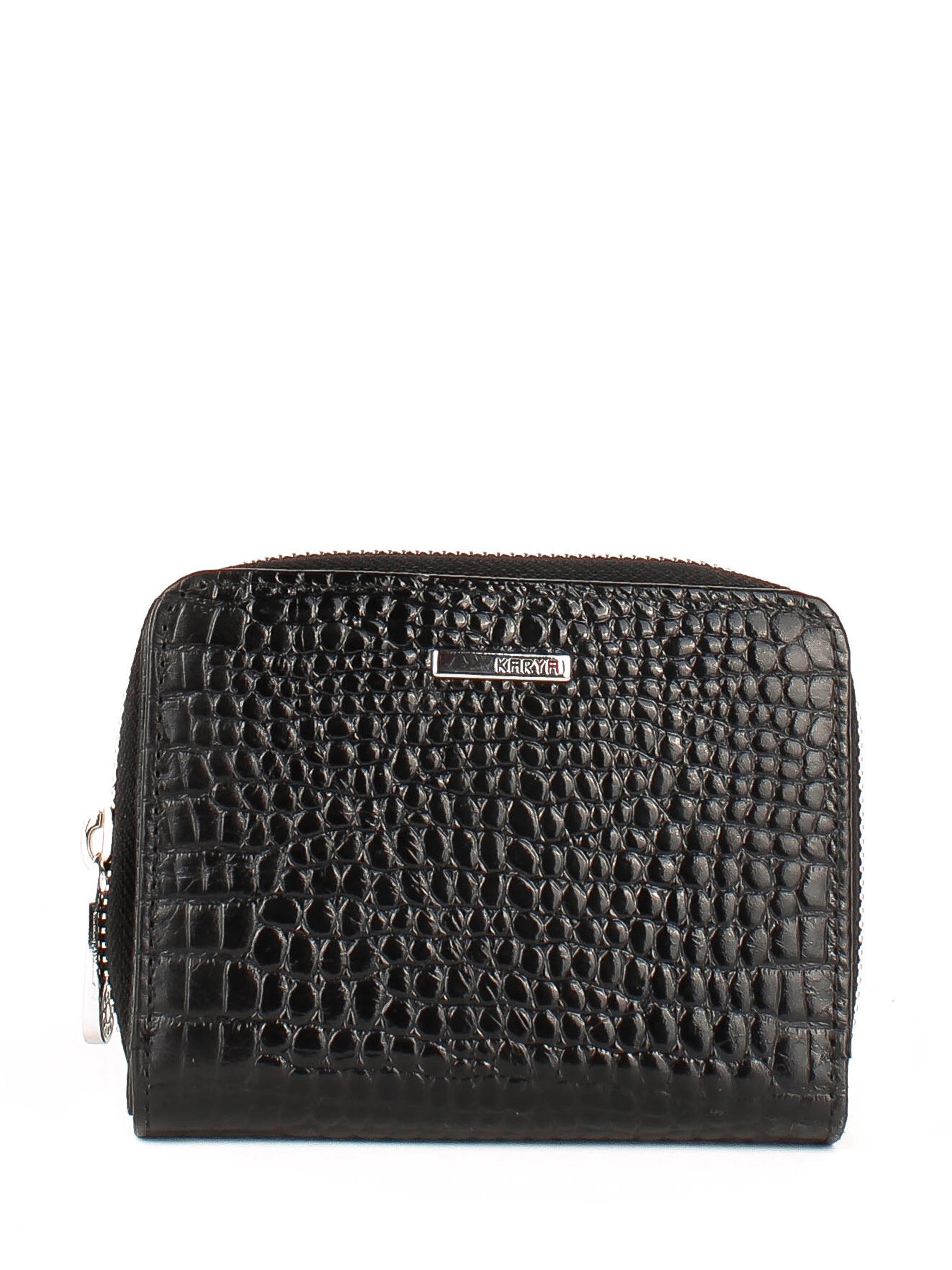 Cartera de piel italiana Negro 1152-502