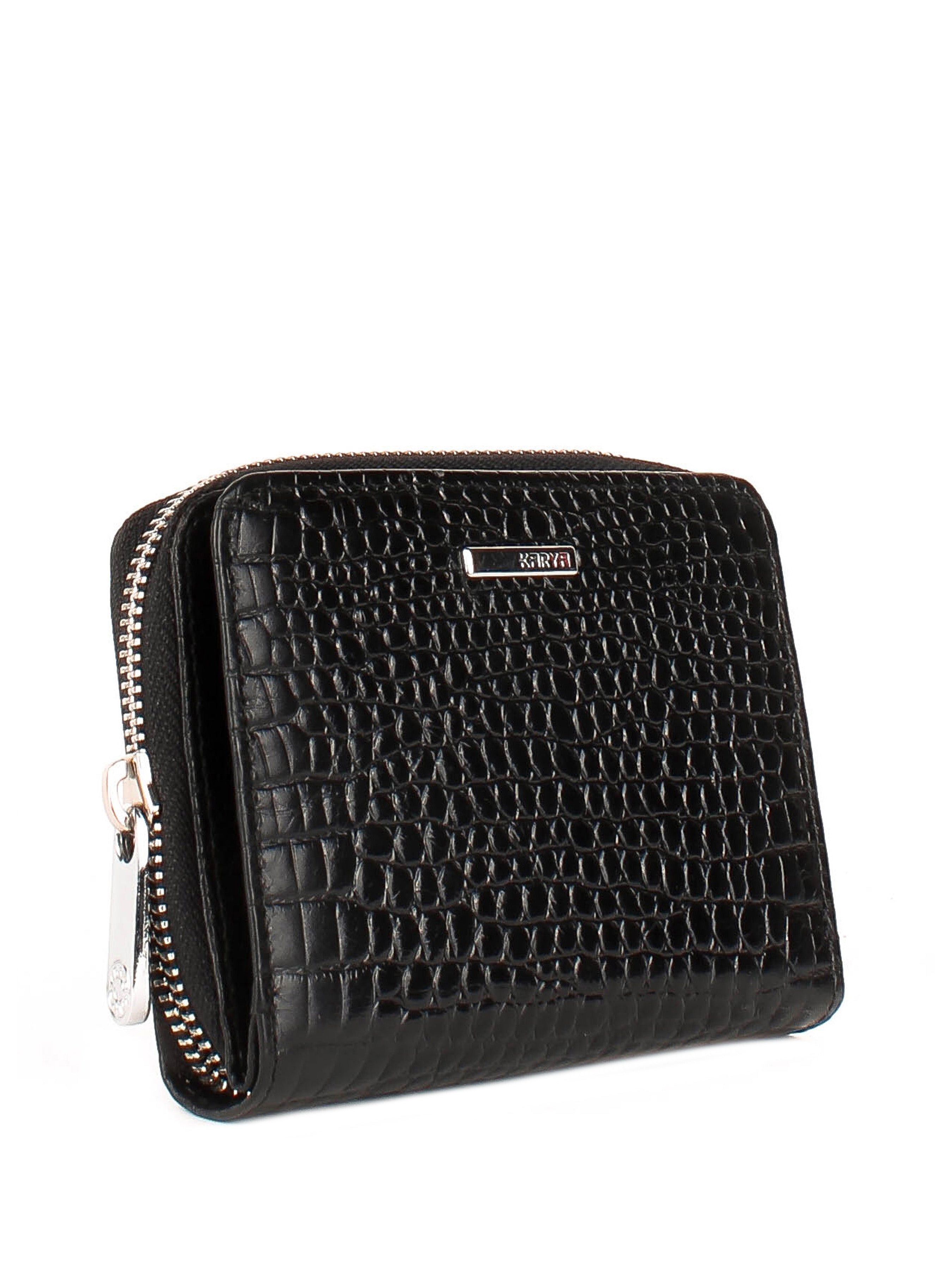 Cartera de piel italiana Negro 1152-502