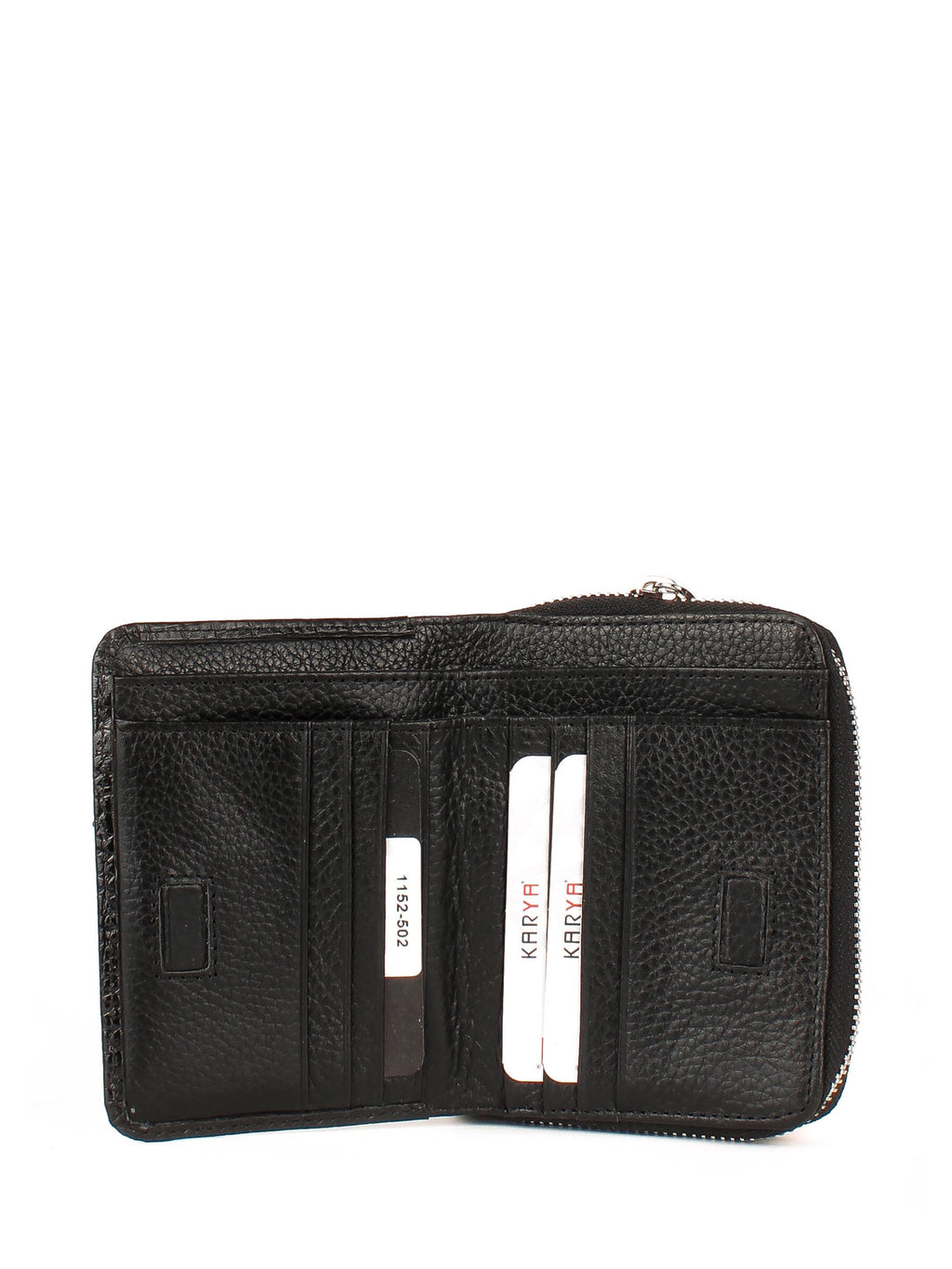 Cartera de piel italiana Negro 1152-502