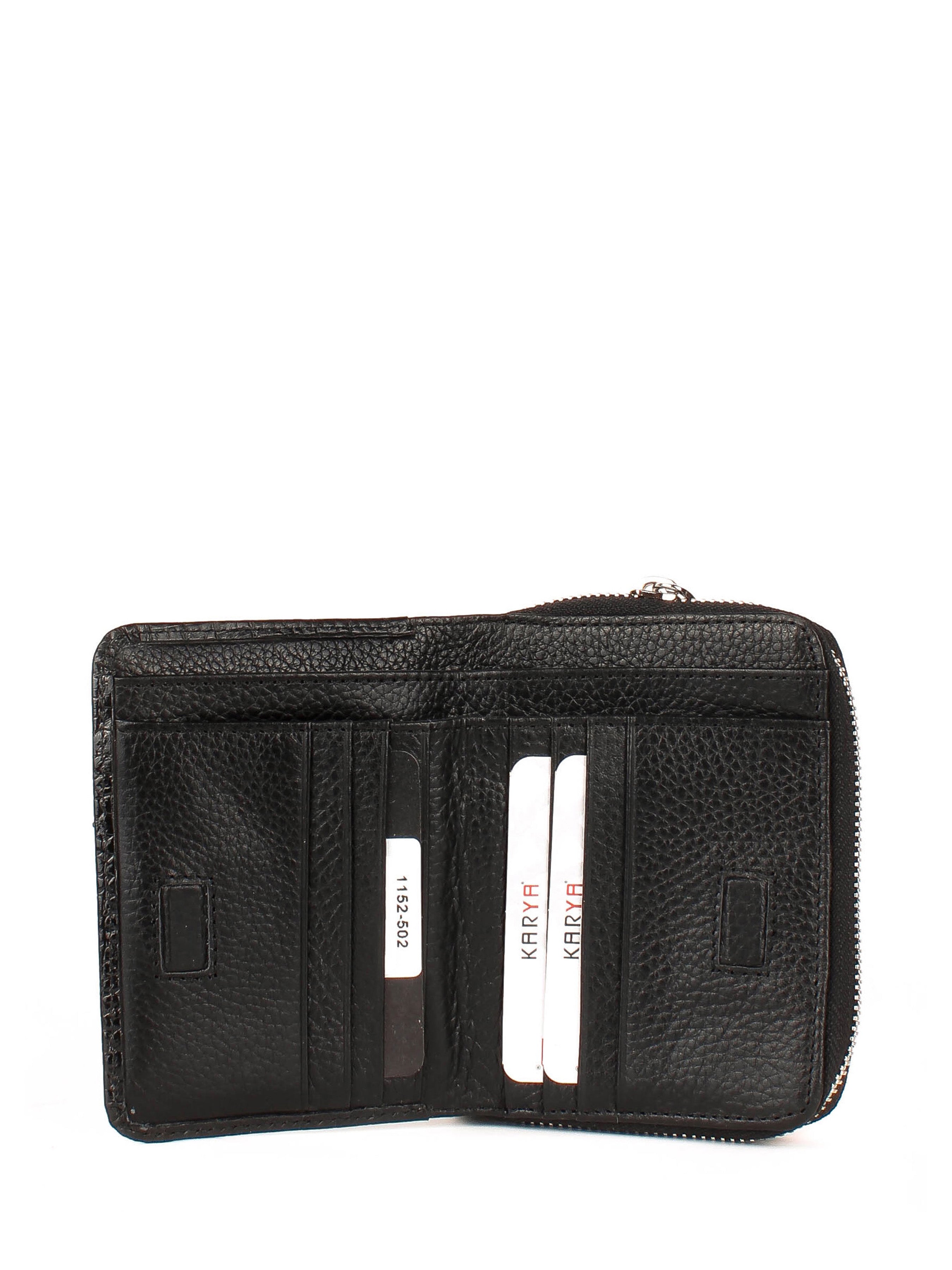 Cartera de piel italiana Negro 1152-502