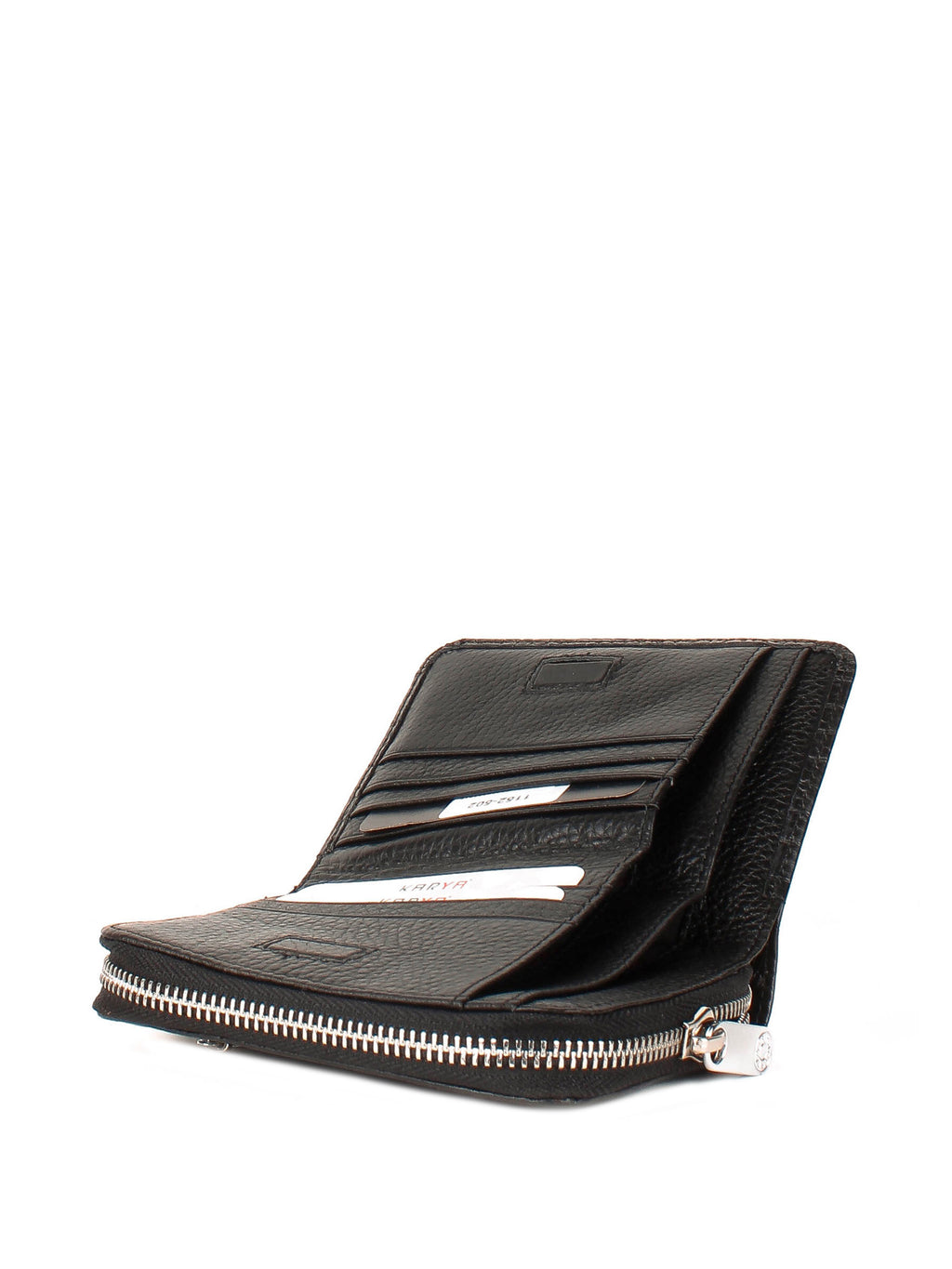 Cartera de piel italiana Negro 1152-502