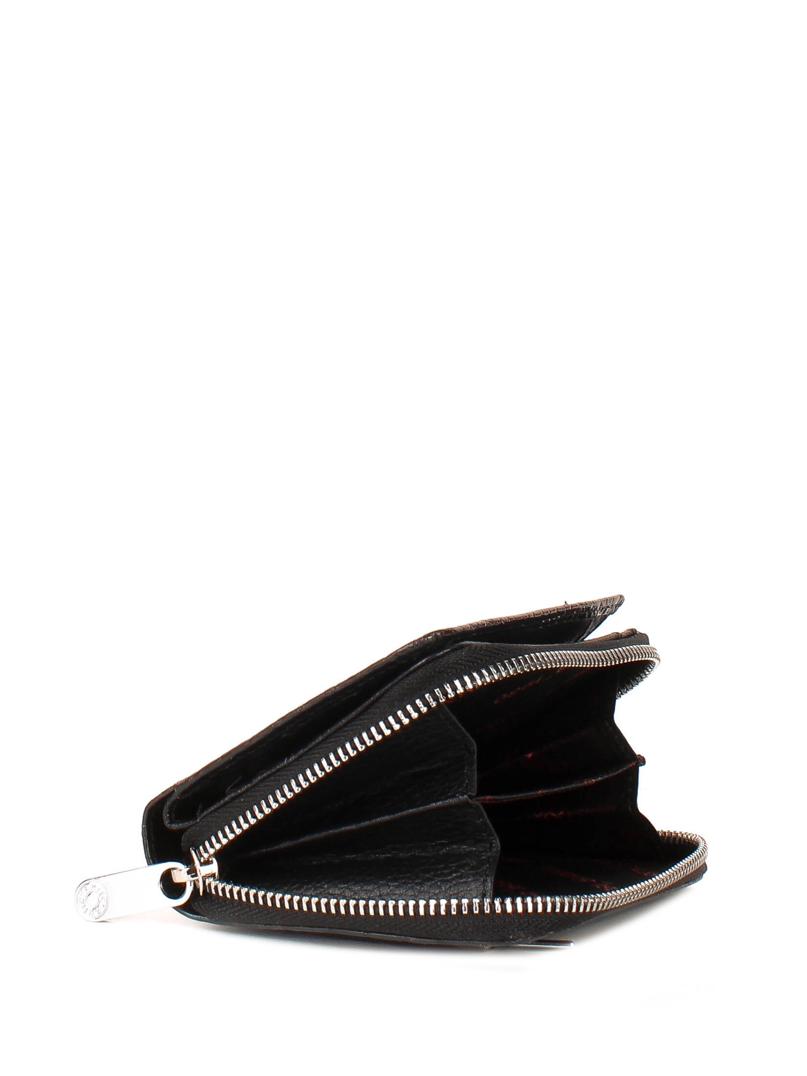 Cartera de piel italiana Negro 1152-502