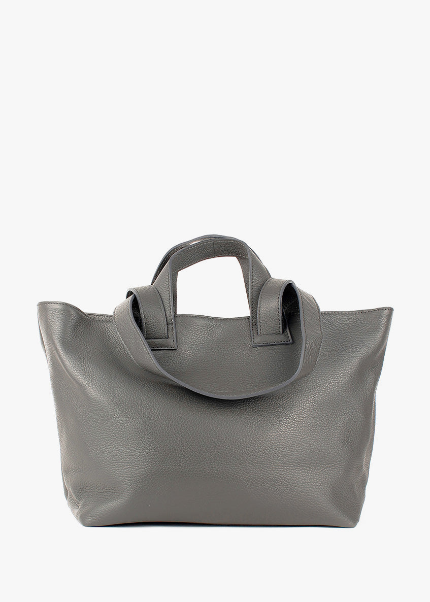 Bolso de mano de piel italiana Gris 1662-27-32