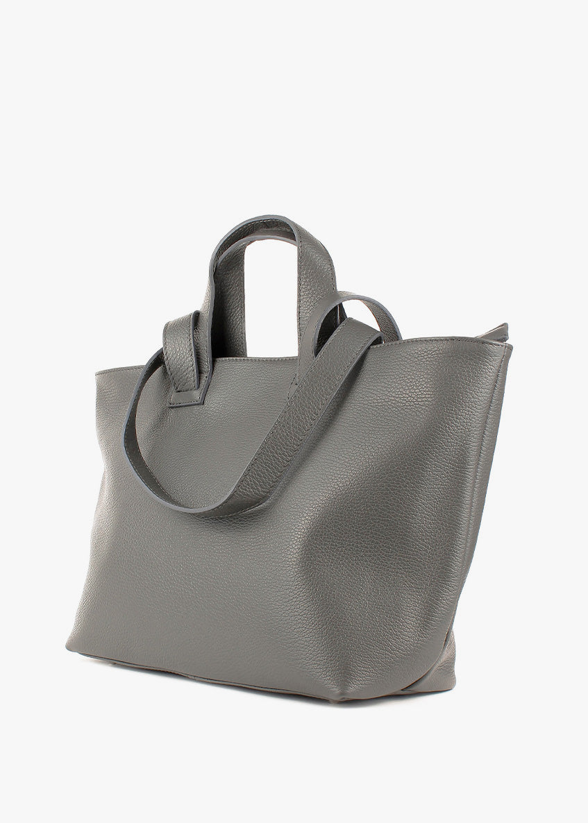 Bolso de mano de piel italiana Gris 1662-27-32