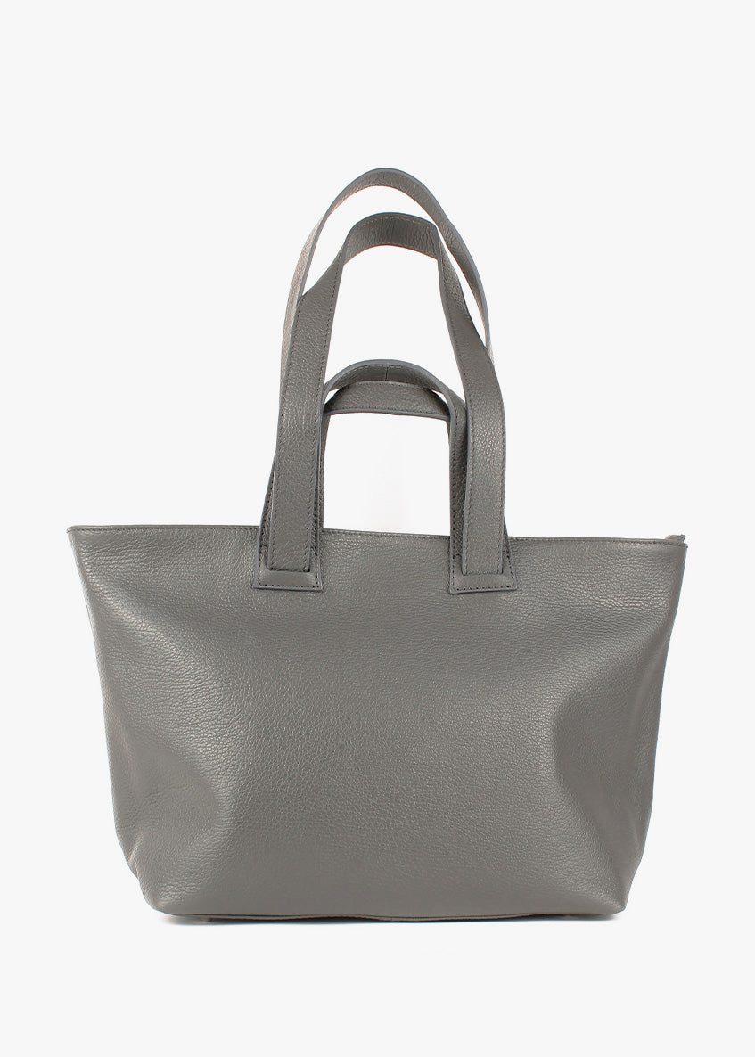 Bolso de mano de piel italiana Gris 1662-27-32